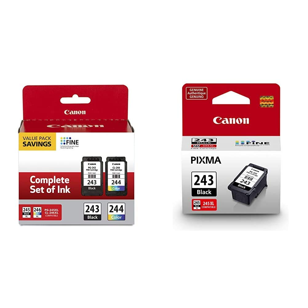Canon PG-243 CL-244 Ink Cartridge Multi-Pack - Compatible with Pixma Printers MX492, MG3620, TS3122 | High-Quality Replacement Ink for Home & Office Printing