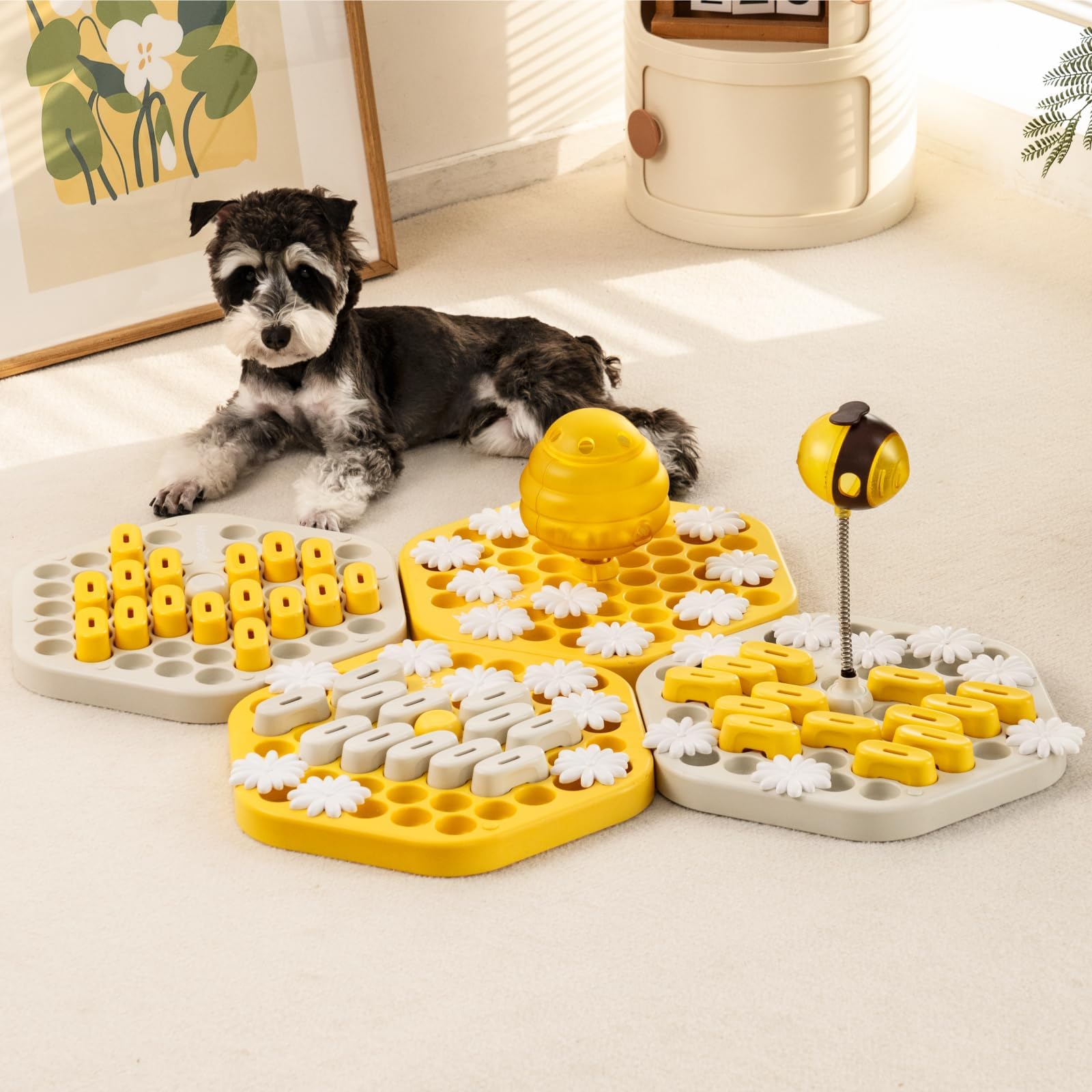 MEWOOFUN Interactive Dog Puzzle Toy for IQ Training - Slow Feeder & Mental Enrichment Game for Small Medium Large Smart Dogs - Treat Dispensing Brain Teaser for Boredom Relief & Anxiety Reduction (Perfect for Crate Training, Mealtime Fun & Indoor Play)