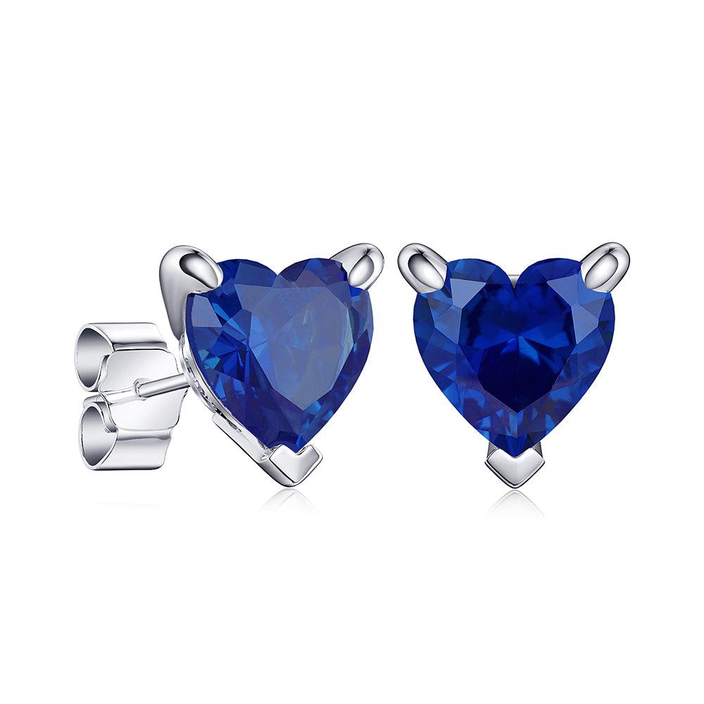 1 CT Heart Shaped Birthstone Stud Earrings - Genuine Gemstone Jewelry for Women, Perfect Gift for Anniversary, Valentine's Day & Mother's Day - Elegant Everyday Wear & Special Occasions