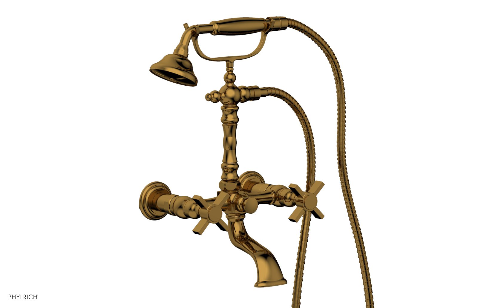 BASIC Exposed Tub & Hand Shower Blade Cross Handle K2393 08 - Chrome Finish Bathroom Faucet for Bathtub and Shower Combo, Perfect for Modern Home Renovation and Spa-Like Experience