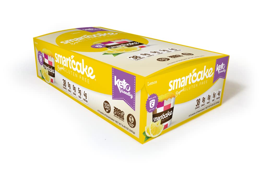 SMARTCAKE Bundle - 4x Lemon & 4x Cinnamon Twin Packs (8 Total) | Gluten Free, Sugar Free, Low Carb Keto Snack Cakes | Perfect for Weight Loss, Diabetic Diets & On-the-Go Healthy Snacking