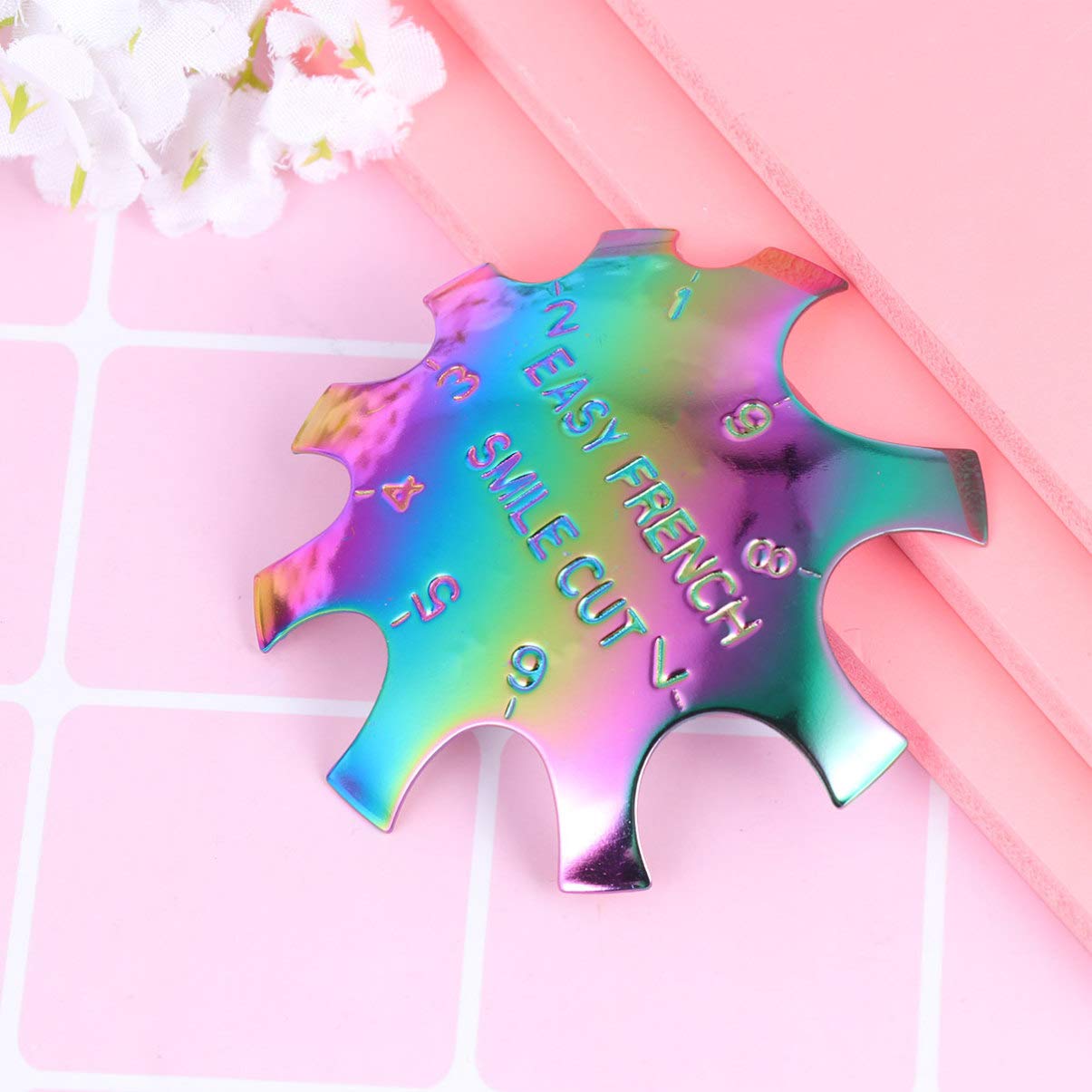 French Tip Nails Smile Line Tool - Rainbow Stainless Steel Nail Magnet for DIY Manicure | Easy French Smile Line Design for Professional & Home Nail Art | Perfect for Salons, Bridal Nails & Special Occasions