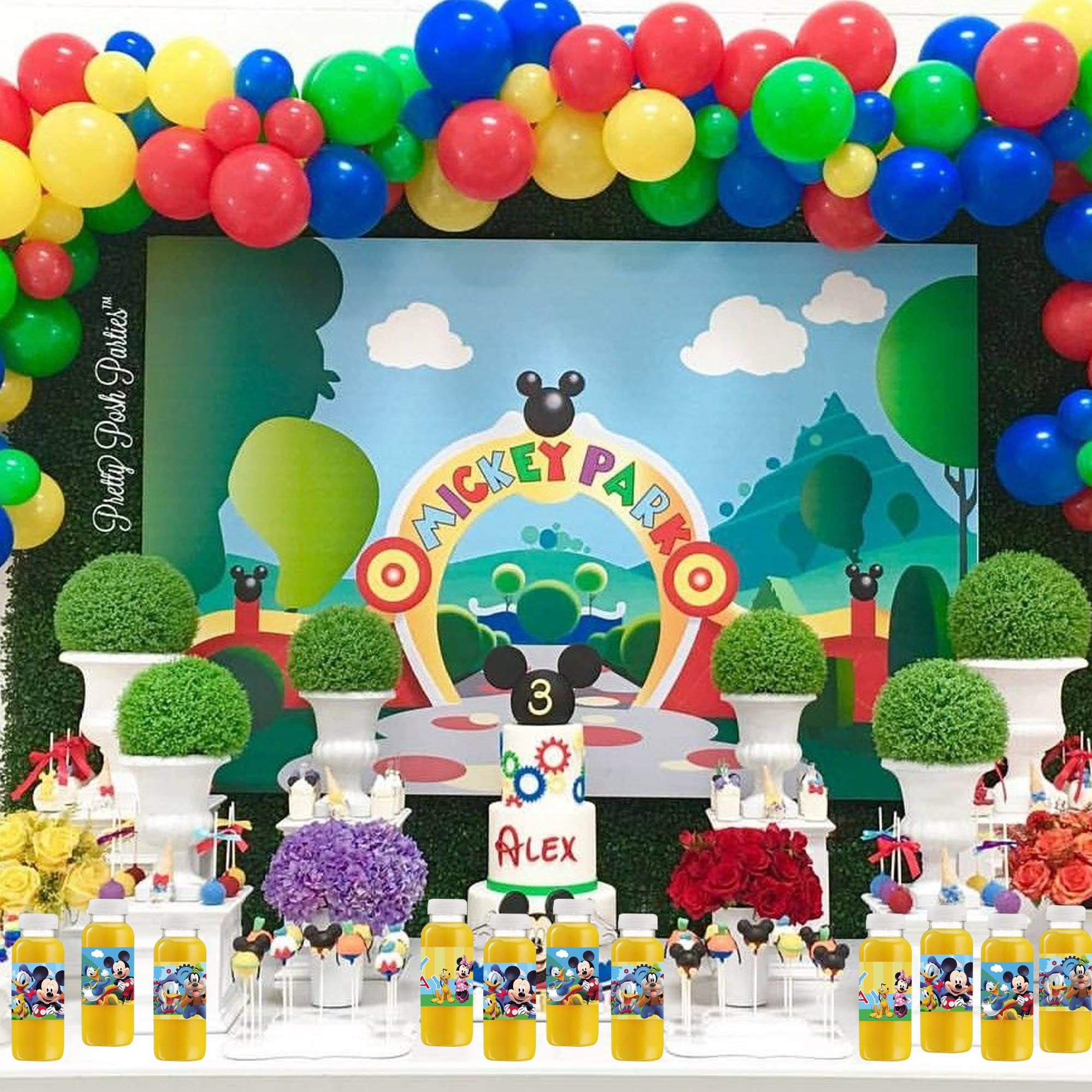 48Pcs Mouse-Themed Water Bottle Labels - Cute 1st 2nd 3rd Birthday Party Decorations for Boys, Baby Shower Supplies & Party Favors - Perfect for Mickey Mouse Themed Birthdays, Baby Showers and Kids' Celebrations