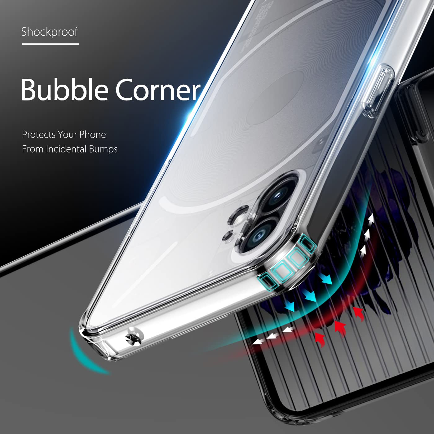 Nothing Phone 1 Case - Crystal Clear TPU Shockproof Protective Cover with Soft Bumper & Screen Protector | Slim Transparent Case for Nothing Phone 1 | Perfect for Everyday Use, Travel & Outdoor Activities