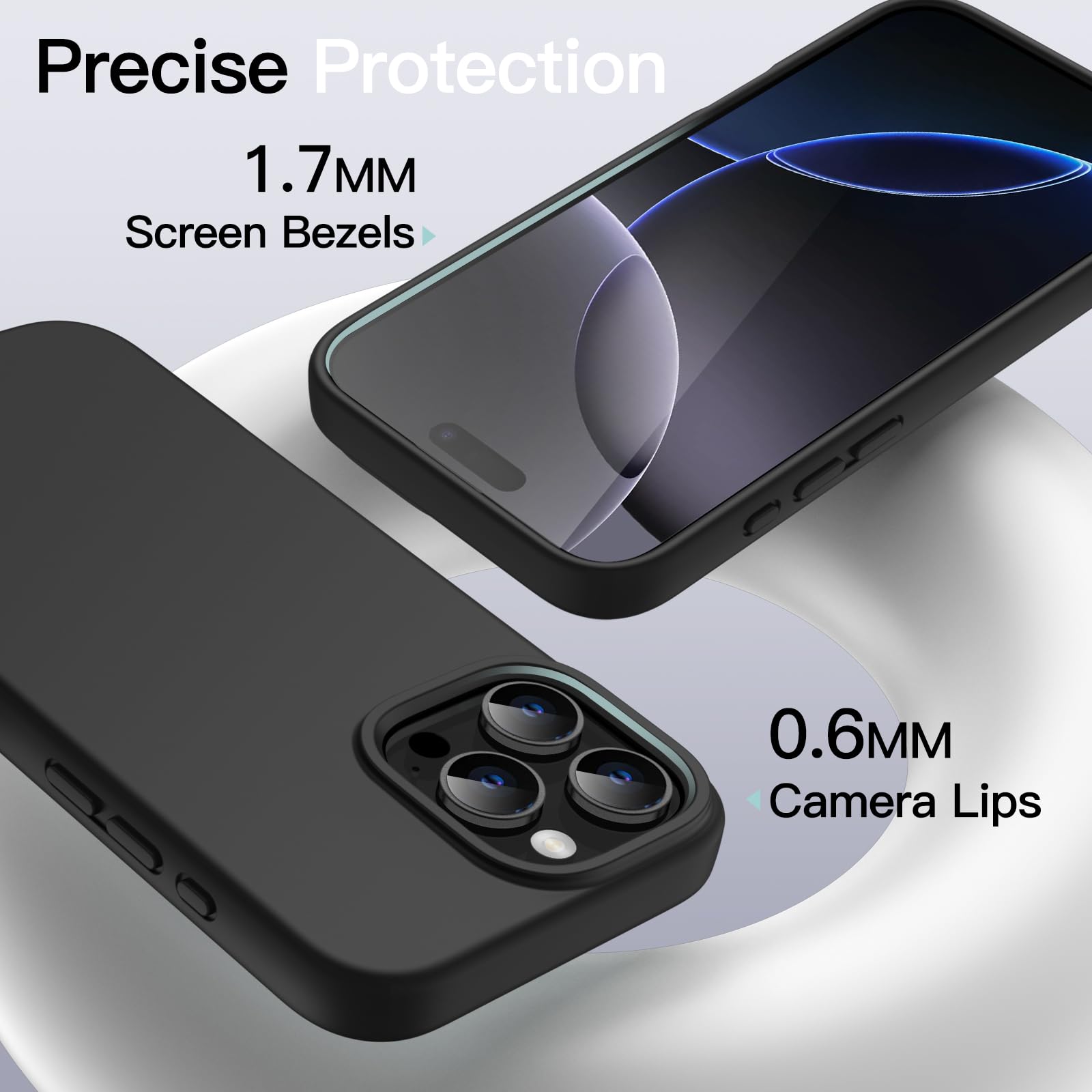 JETech Liquid Silicone Case for iPhone 16 Pro 6.3-Inch - Ultra Soft Protective Phone Cover with Anti-Scratch & Shockproof Design, Microfiber Lining (Black) - Perfect for Daily Use, Travel & Outdoor Activities