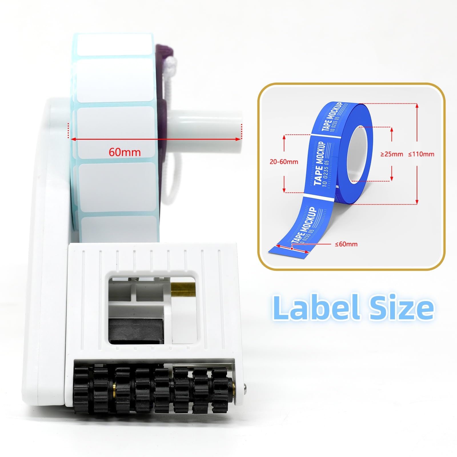 Hand-Held Round Bottle Label Applicator - Manual Labeling Machine for Square, Round & Curved Surfaces - Perfect for Cosmetic, Pharmaceutical & Food Packaging