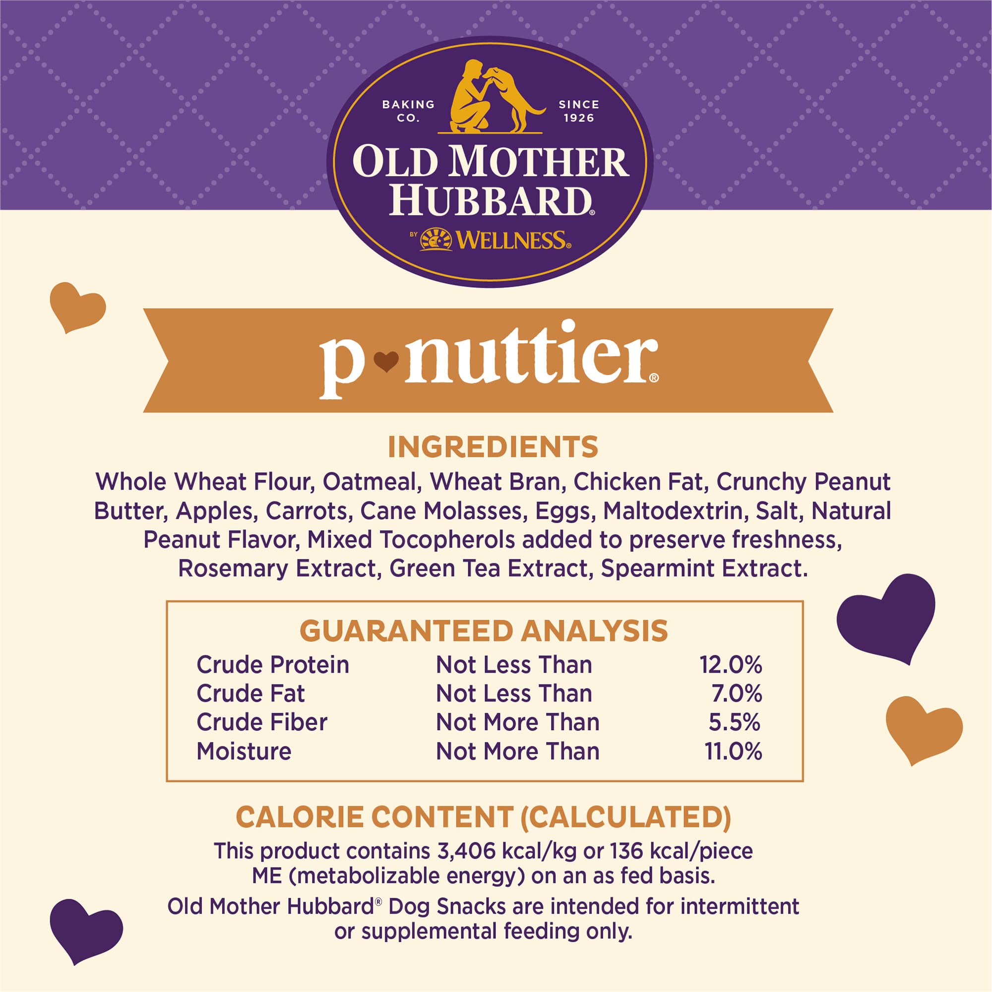 Old Mother Hubbard Wellness P-Nuttier Natural Peanut Butter Flavor Dog Training Treats - Large 20lb Box for Obedience Training & Reward Snacks