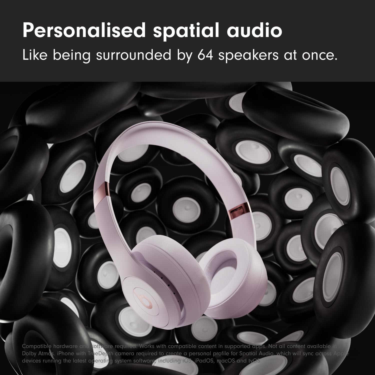 Beats Solo 4 Wireless Bluetooth On-Ear Headphones - 50-Hour Battery Life, Apple & Android Compatible, Lightweight & Comfortable - Cloud Pink - Perfect for Travel, Workouts & Daily Commute