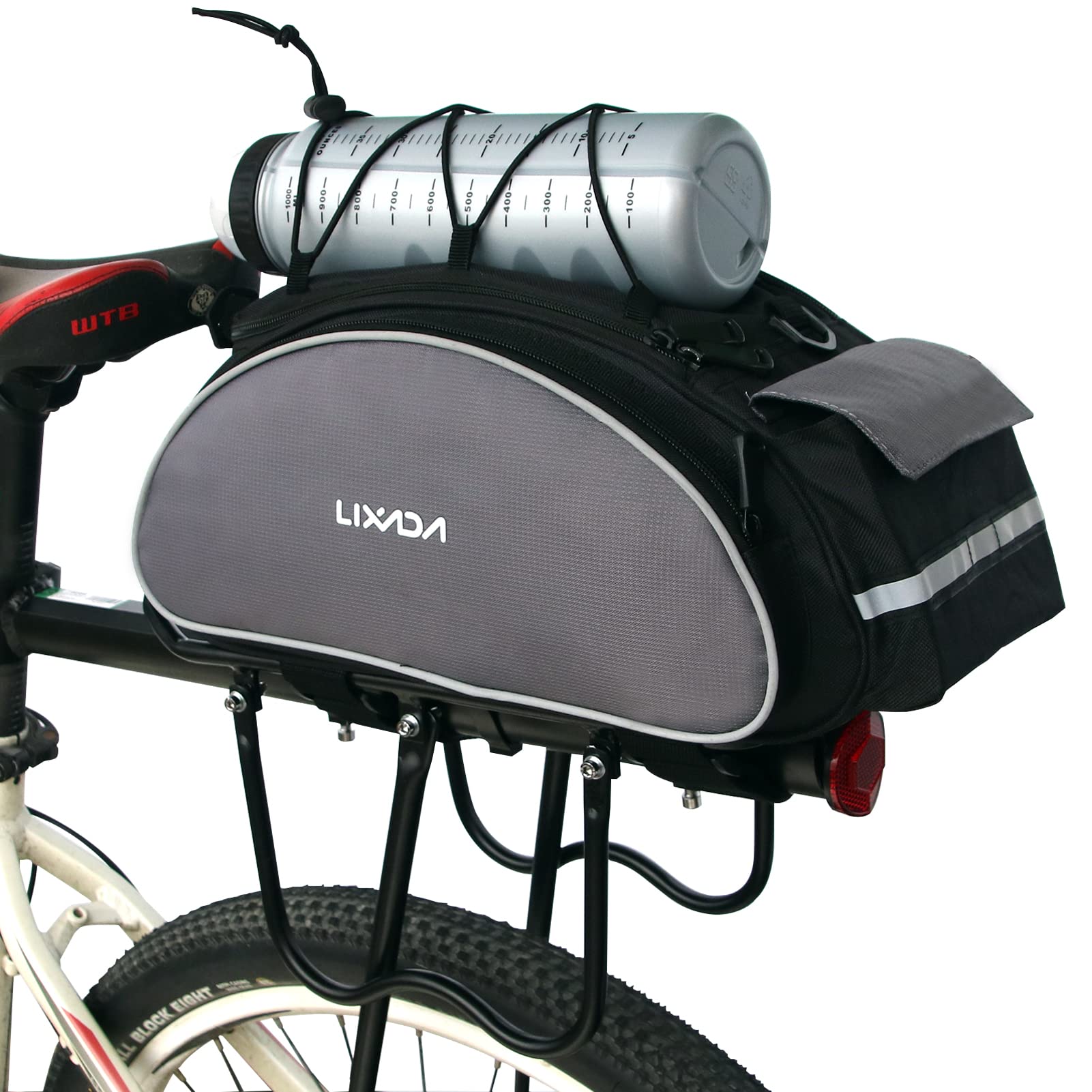Lixada Waterproof Bicycle Pannier Bag - Bike Rear Seat Saddle Bag with Shoulder Strap for Mountain Cycling & Outdoor Adventures - Perfect for Commuting, Grocery Shopping & Camping Trips