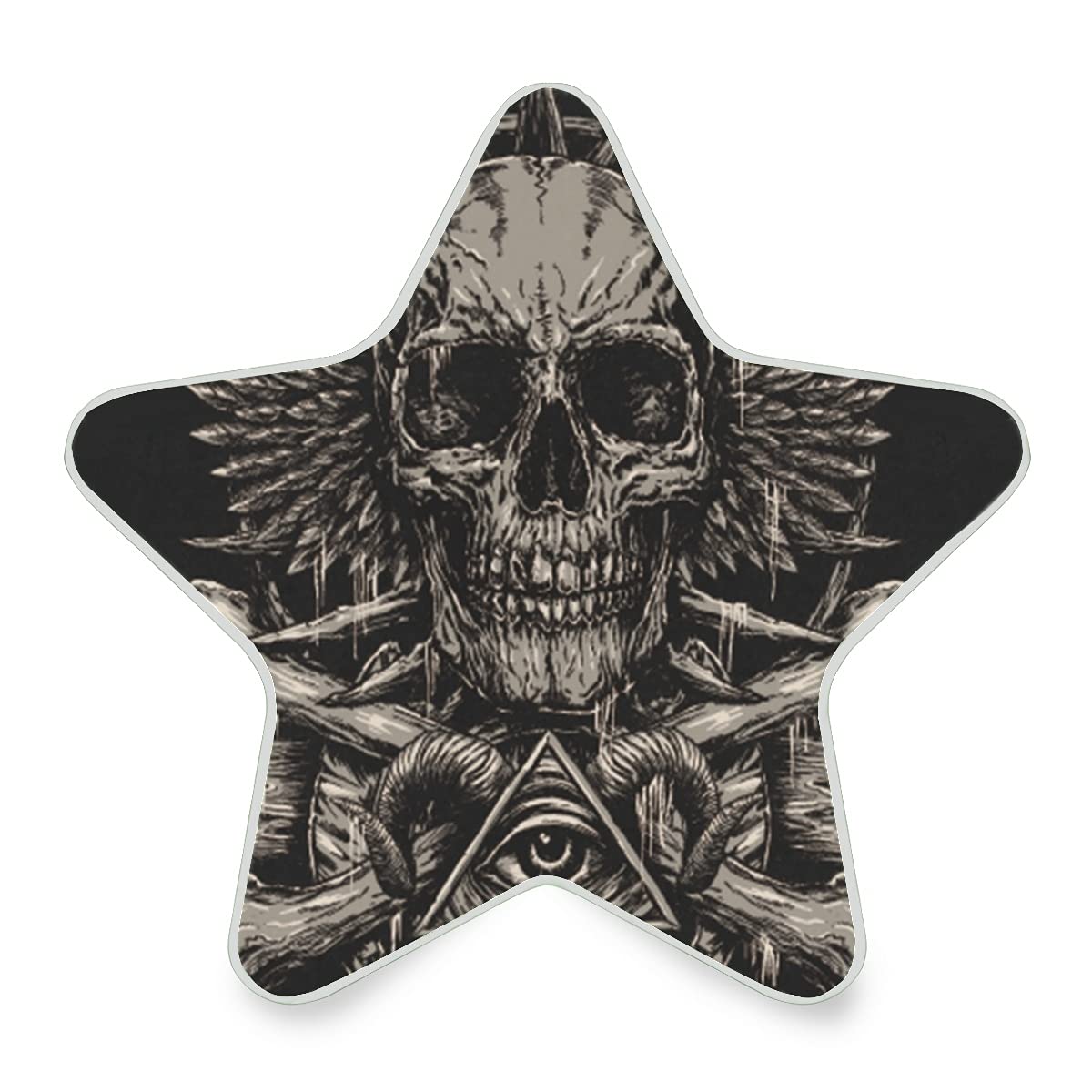 Vintage Skull LED Night Light - Star Shape Plug-in, Warm White for Kids Bedroom & Hallway