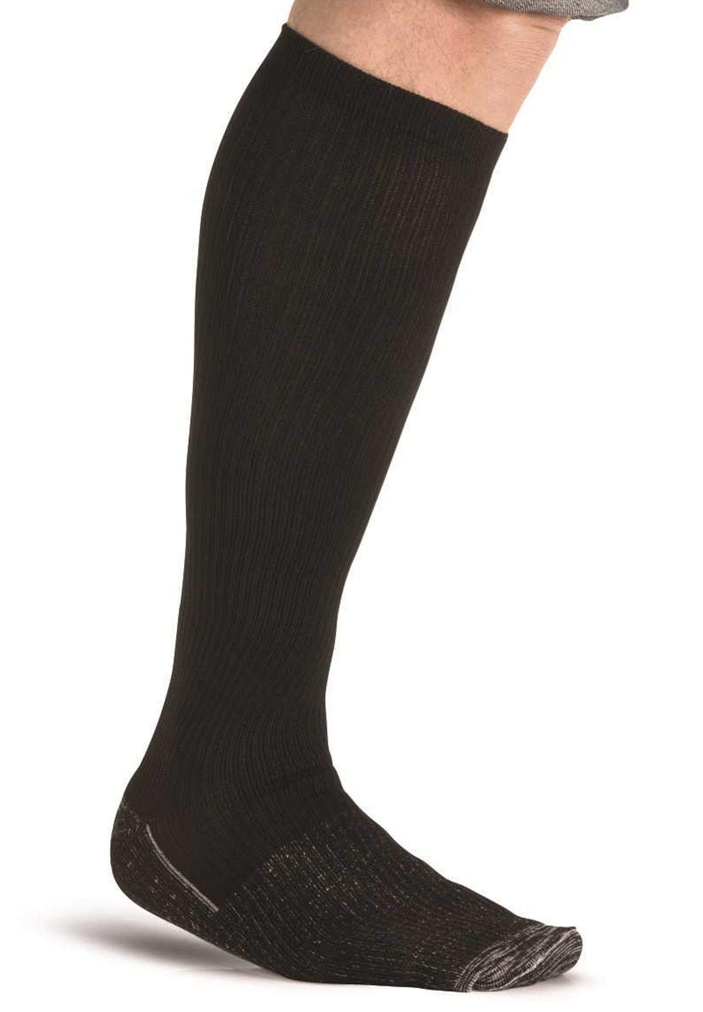 KingSize Men's Over-The-Calf Compression Silver Socks for Circulation & Support - Perfect for Travel, Sports & Work