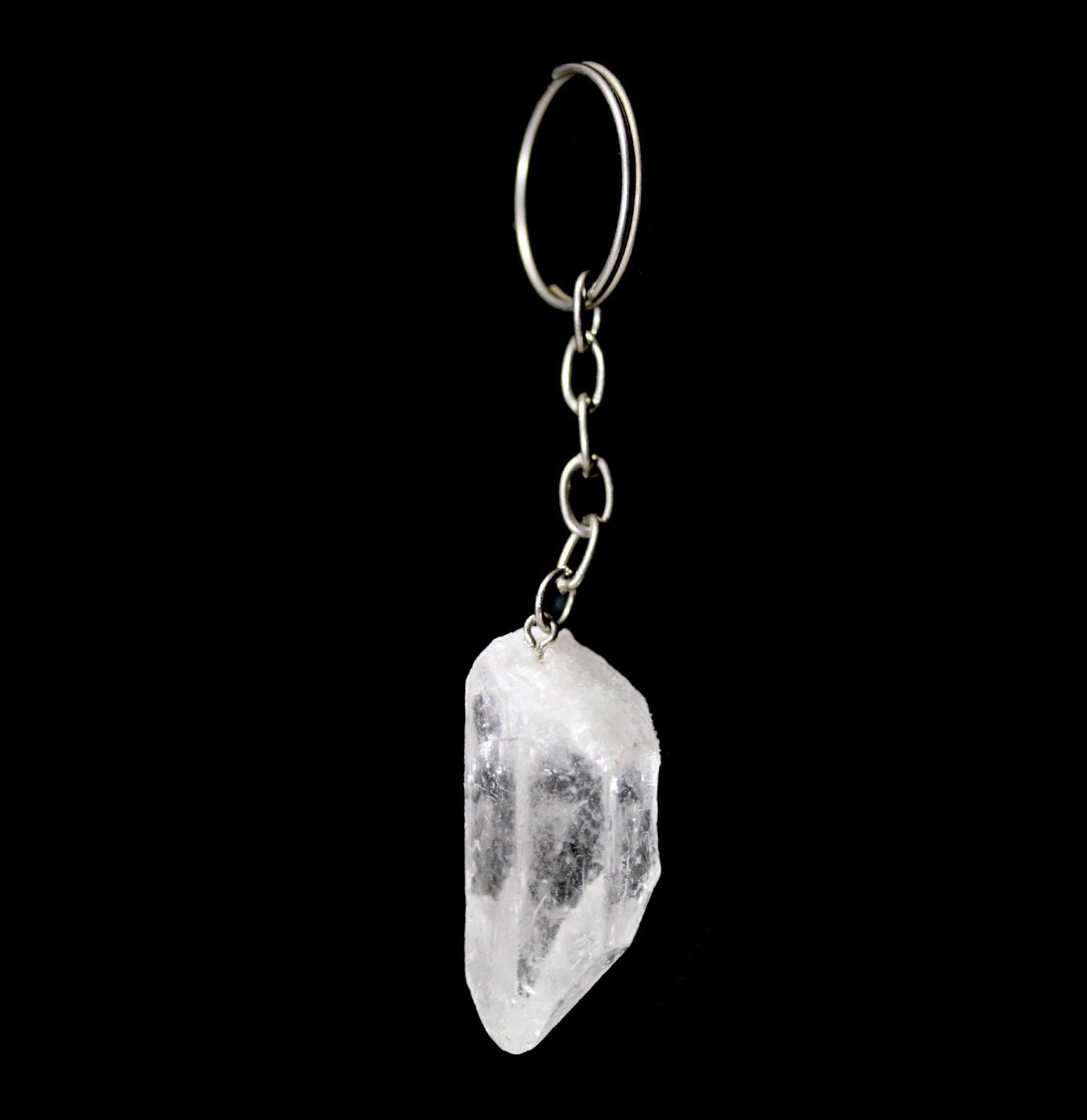 Premium Quartz Crystal Keychain - Natural Healing Stone for Protection & Positive Energy - Perfect for Home, Office, Car Keys & Gifts