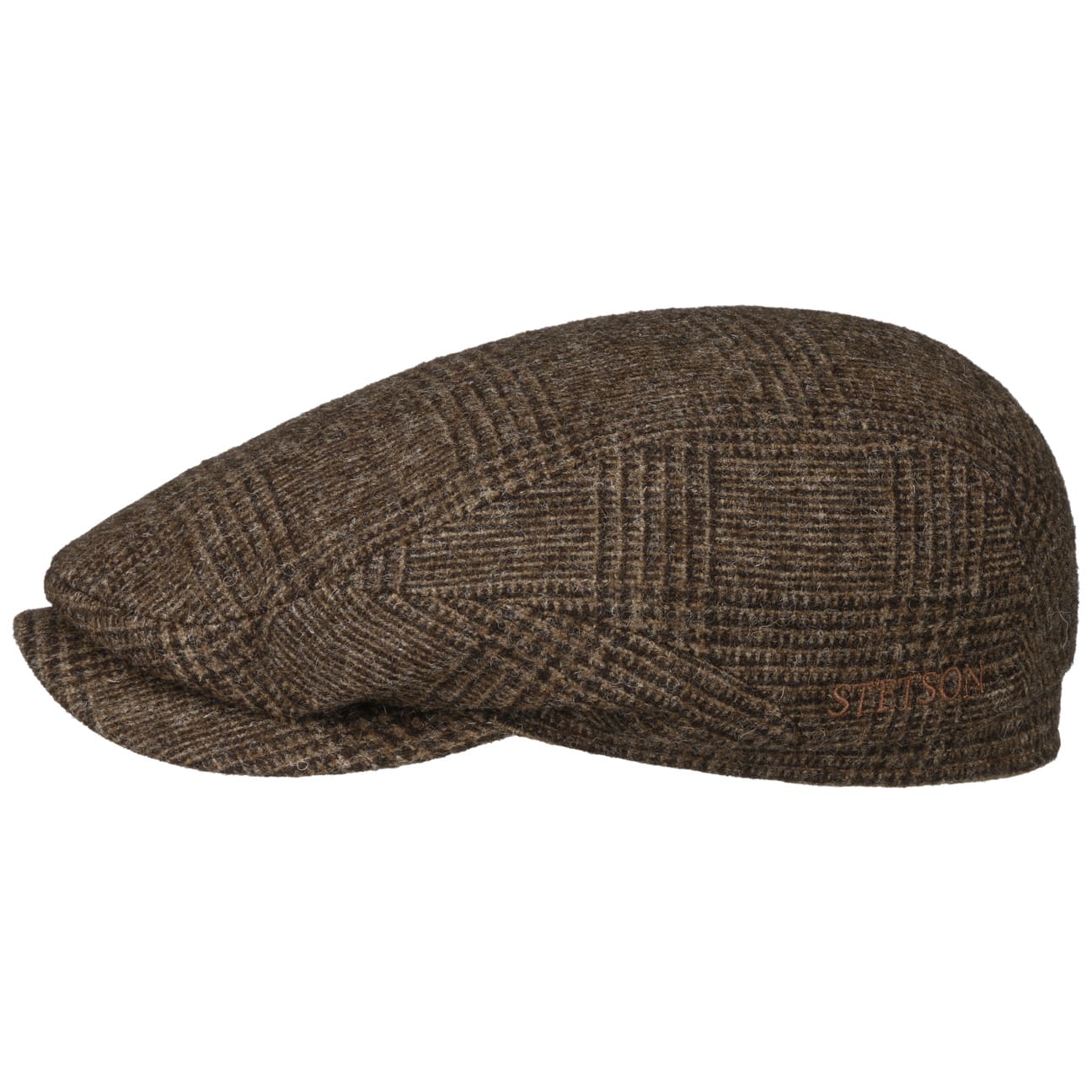 Stetson Sustainable Glencheck Driver Flat Cap - Eco-Friendly Wool Hat for Men | Perfect for Casual Wear, Driving & Outdoor Activities