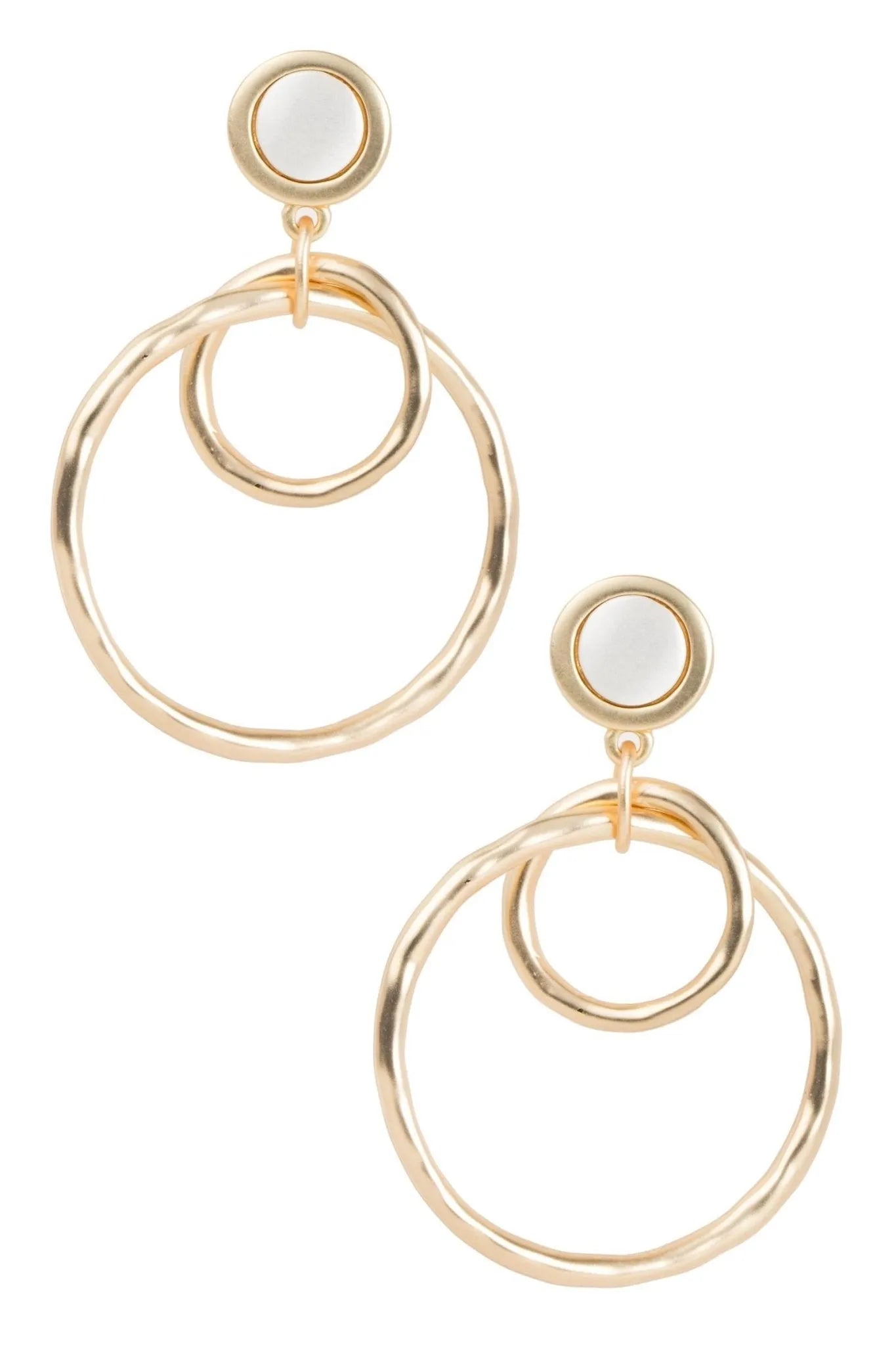 Circle Duo Statement Earrings for Women - Trendy Gold Hoop Earrings for Everyday Wear & Special Occasions