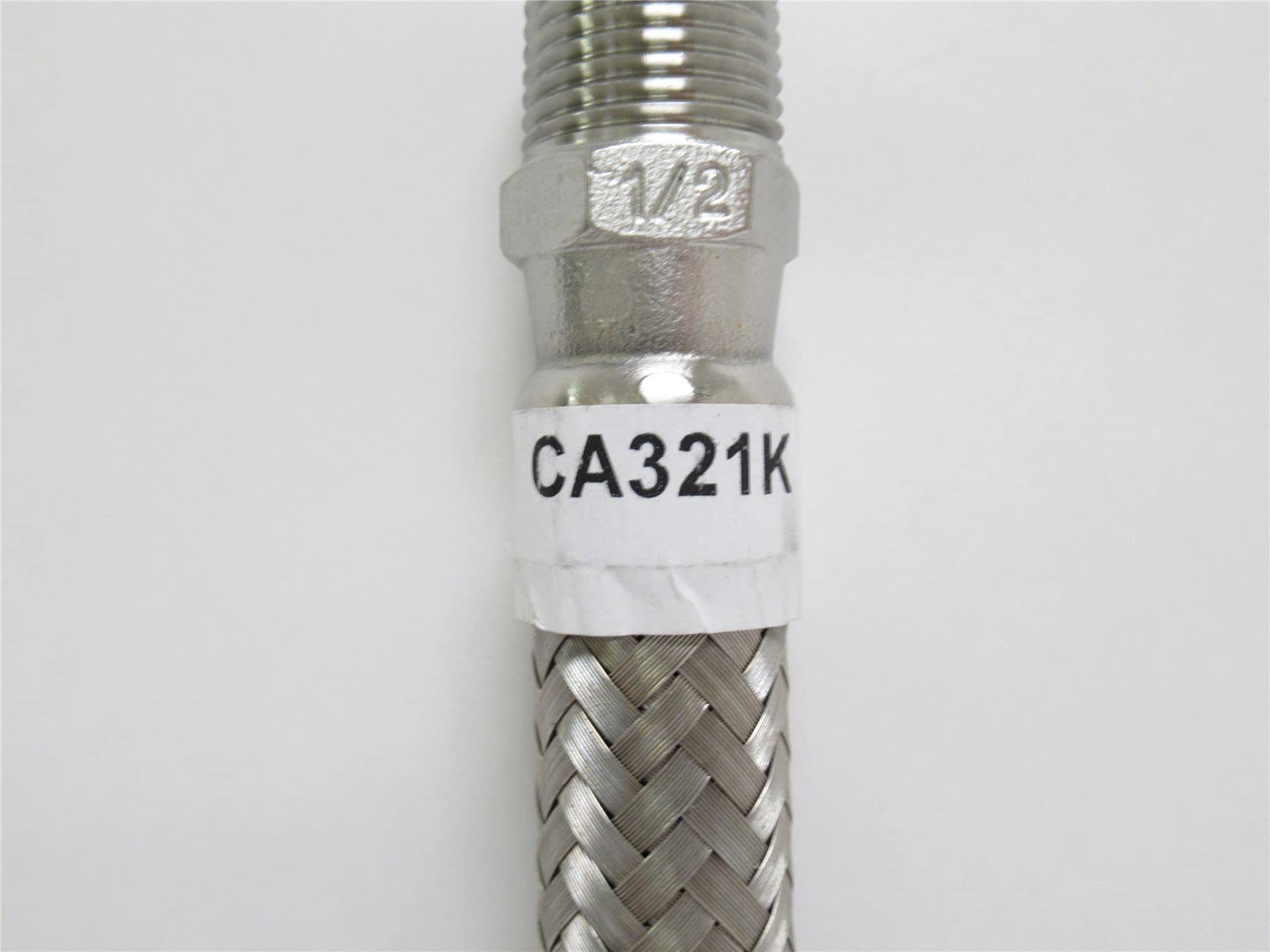1/2 Inch Flexible Metal Hose - 36 Inch Length - Corrosion Resistant Stainless Steel for Plumbing, Gas Lines & Industrial Use