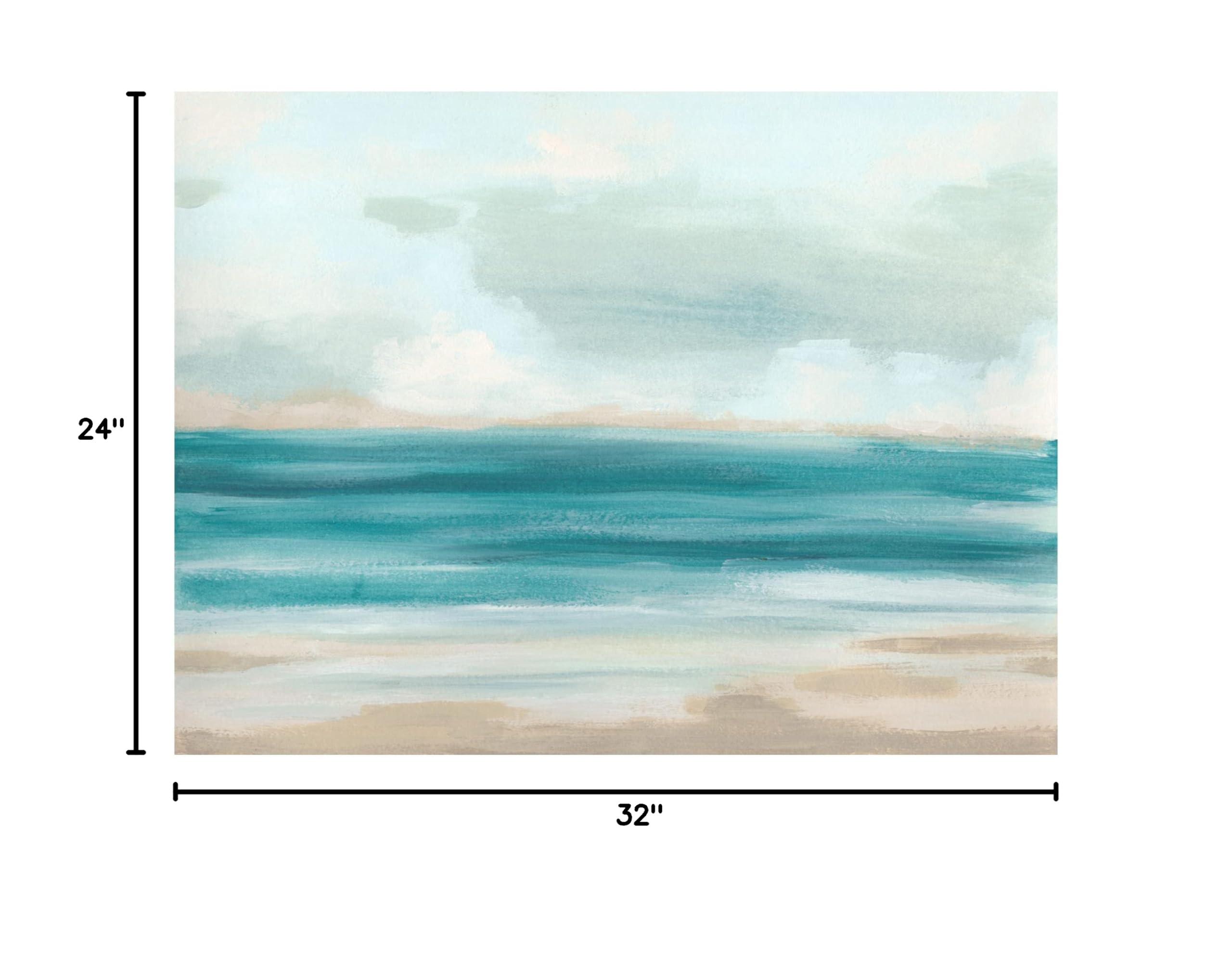 Trademark Fine Art 'Sand and Sky II' Canvas Wall Art by June Erica Vess - Coastal Beach Decor for Living Room, Bedroom & Office