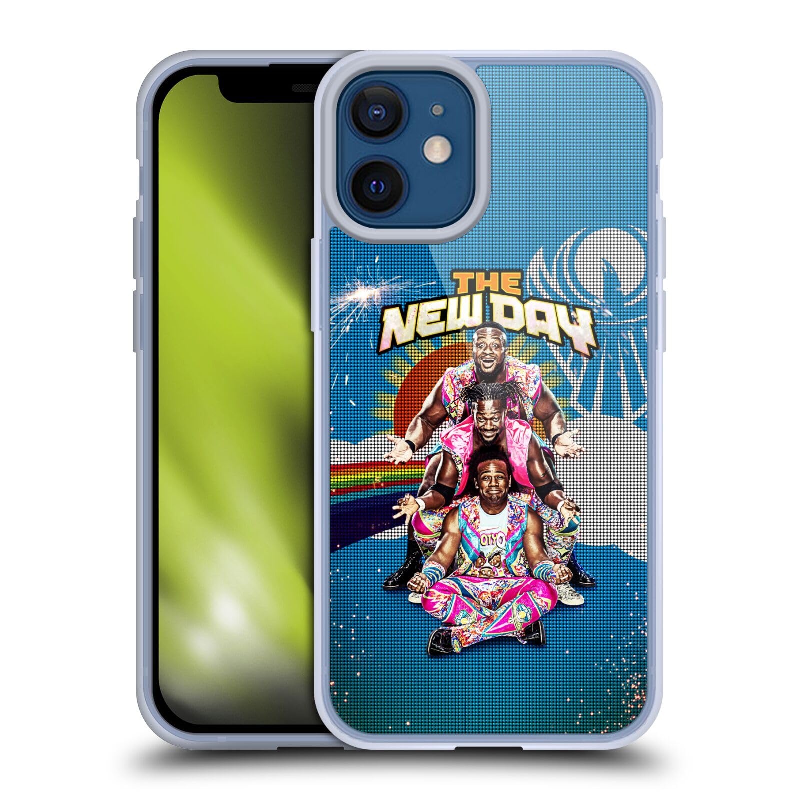 Official WWE The New Day Superstars Soft Gel Phone Case for Apple iPhone 12 Mini - Durable Protection & Vibrant Design - Perfect for WWE Fans & iPhone Users