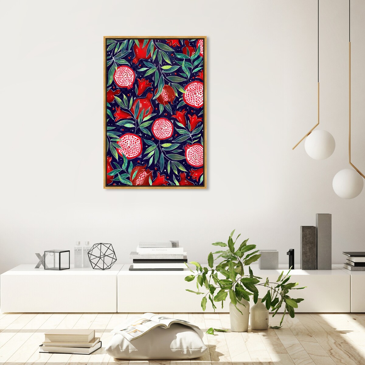 Blooming Tropical Flowers Framed Canvas Wall Art - White Cabin & Lodge Decor for Kitchen, Living Room, Bedroom | Nature Inspired Floral Print for Home & Office