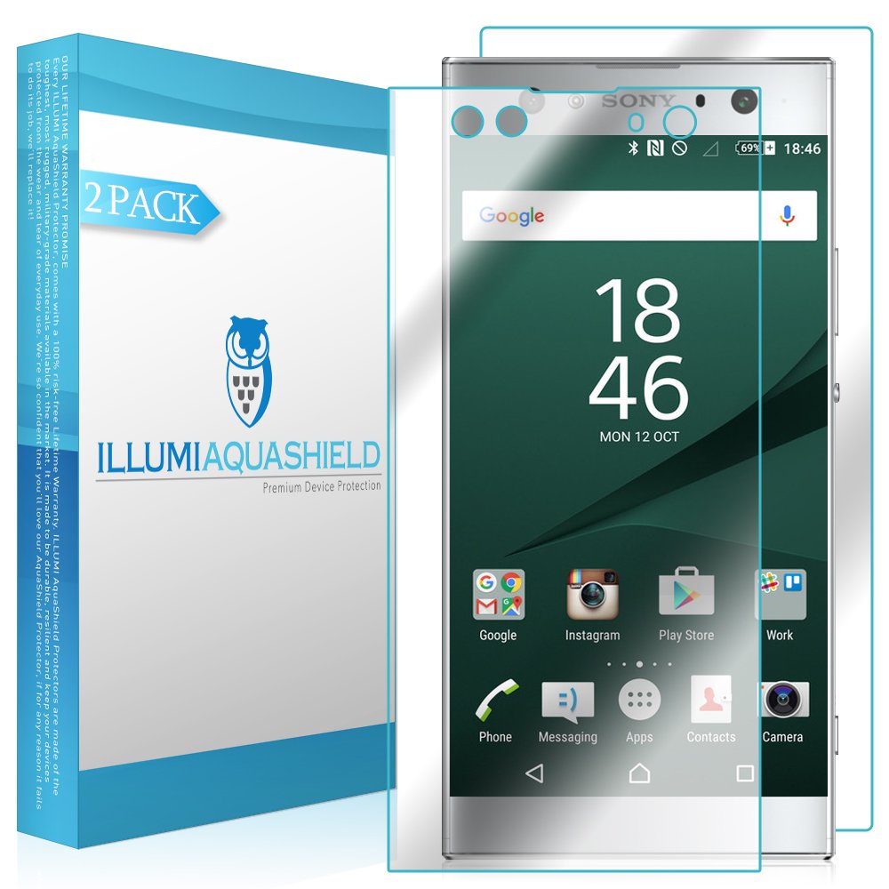 Premium ILLUMI AquaShield HD Clear TPU Screen Protector (2-Pack) for Sony Xperia XA2 Ultra - Front & Back Protection, Bubble-Free Installation | Perfect for Outdoor Use, Travel & Daily Smartphone Protection