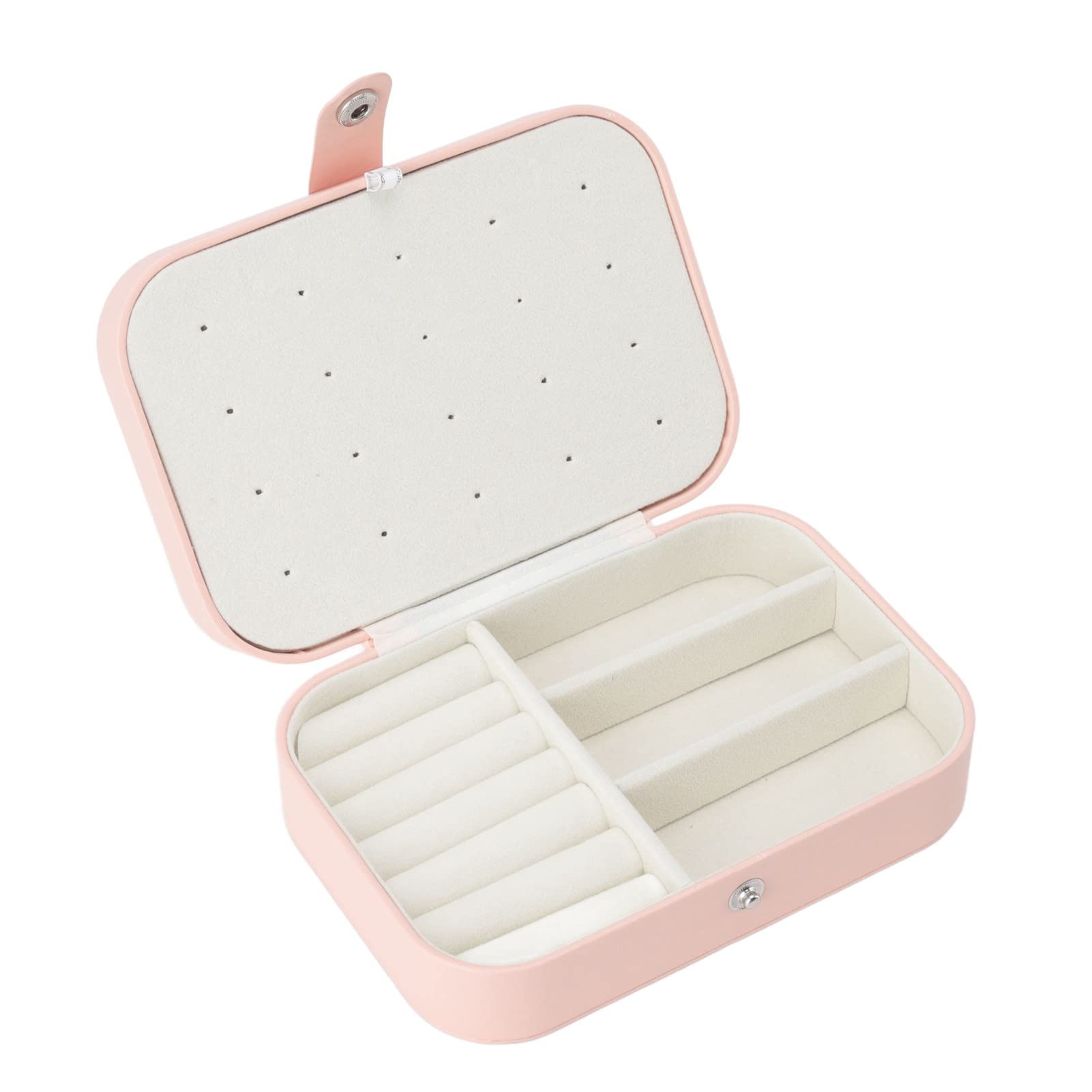 CHICIRIS Jewelry Box with Lock - Portable Leather Travel Jewelry Organizer for Necklaces, Rings & Earrings | Pink Jewelry Storage Case for Women | Perfect for Travel, Home Display & Gift Giving