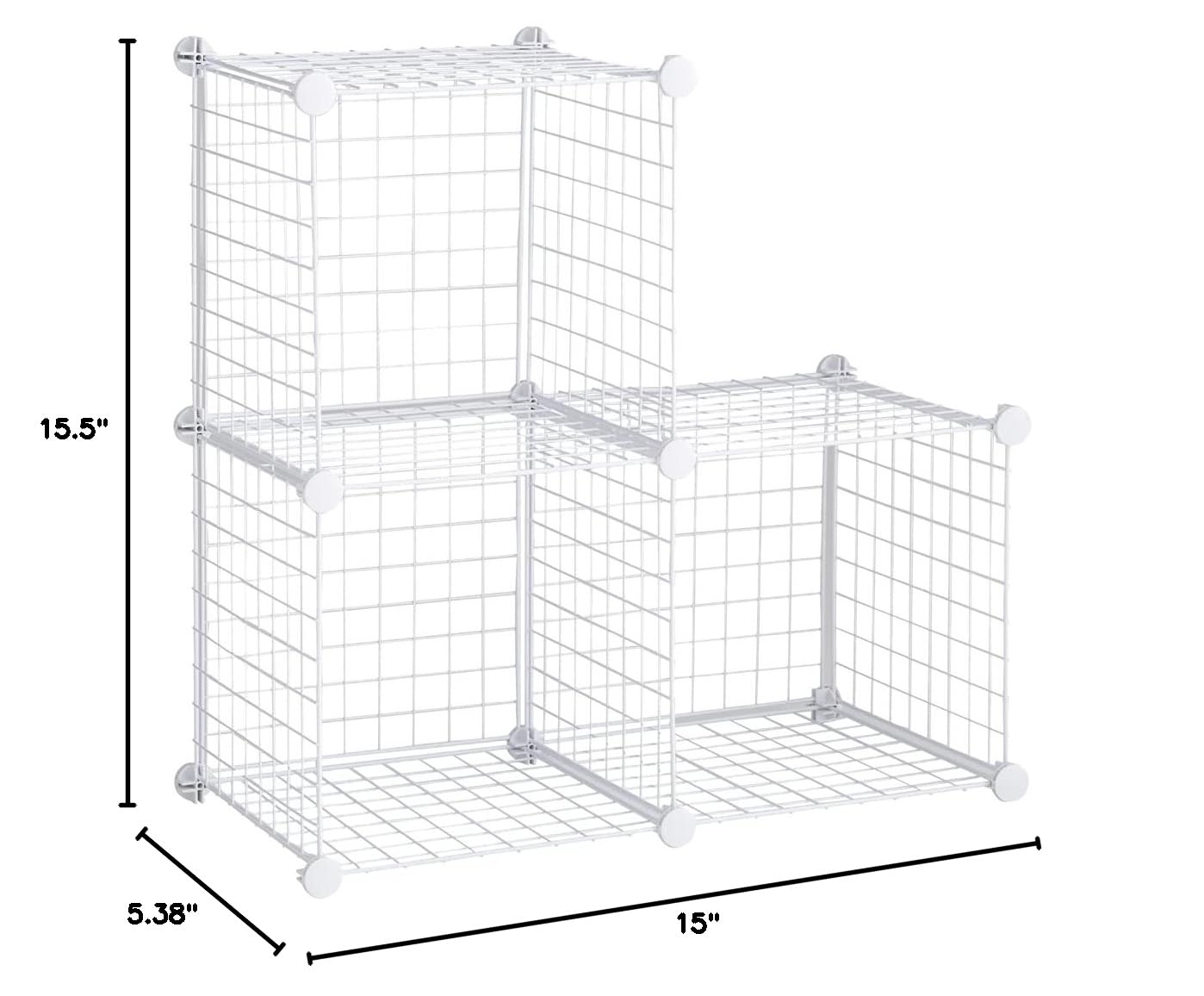 Rubbermaid 3-Piece Stackable Wire Storage Cube Set - Easy Assembly, White - Multi-Purpose Home Organizer for Closet, Bookshelf, Toy Storage & Room Organization - Perfect for Bedroom, Office & Kids' Playroom