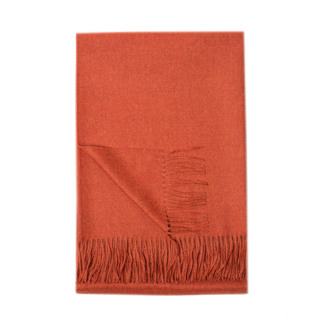 Soft & Cozy Paris Baby Alpaca Throw Blanket - Tangerine Melange Color | Perfect for Sofa, Bed & Winter Warmth