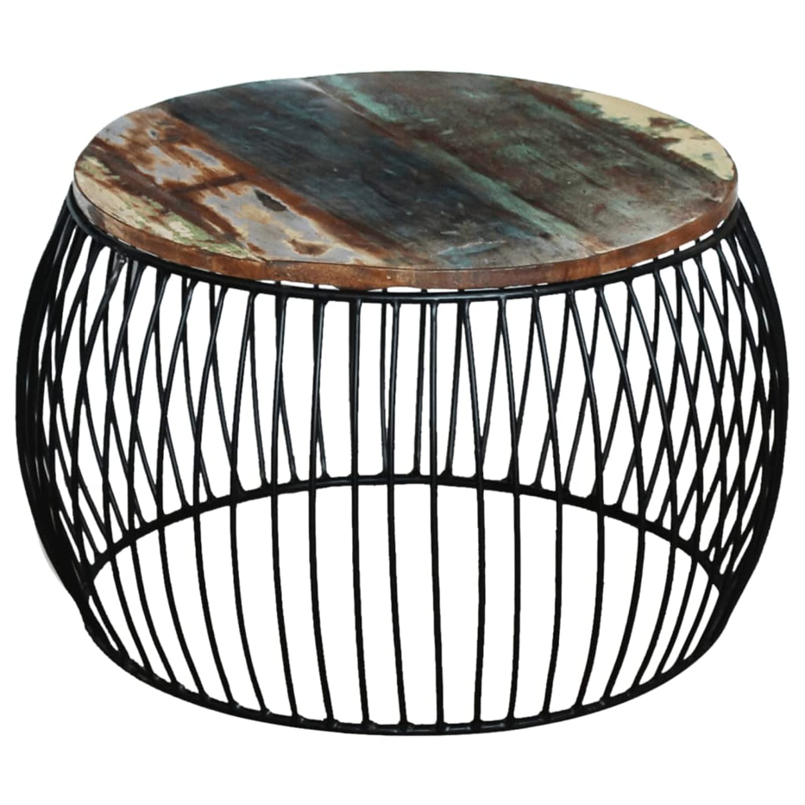 Solid Reclaimed Wood Round Coffee Table - 26.8