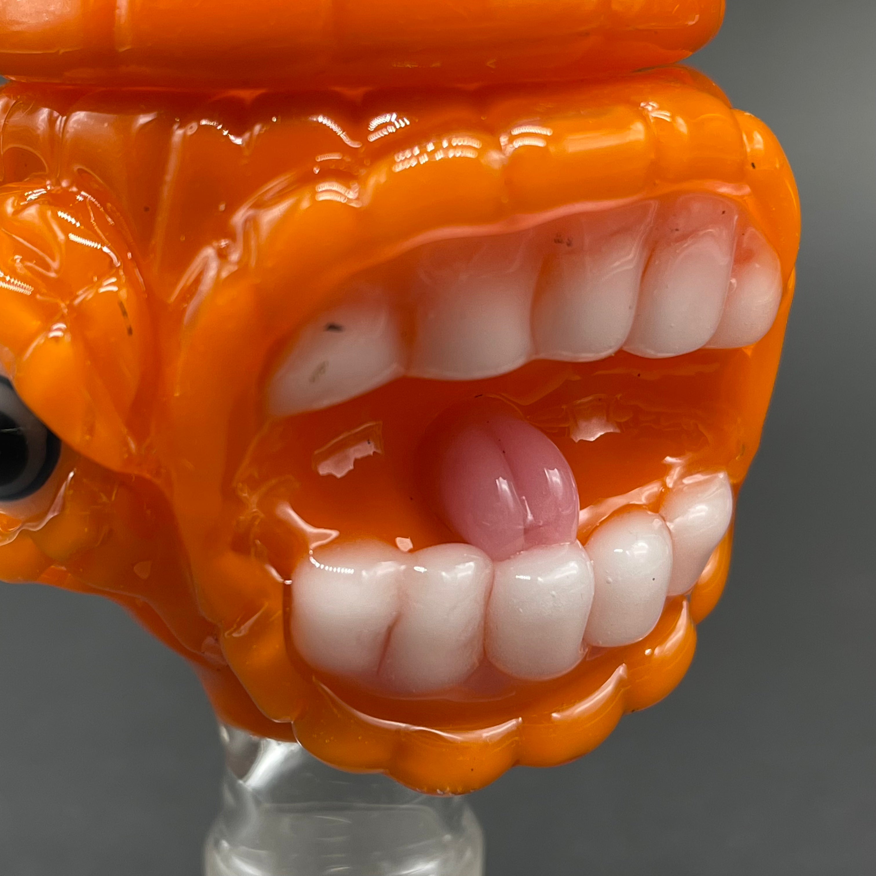 14mm Pumpkin Glass Slide with Cap - Perfect for Smoking Accessories & Dab Rigs - Ideal for Concentrates, Herbs & Essential Oils