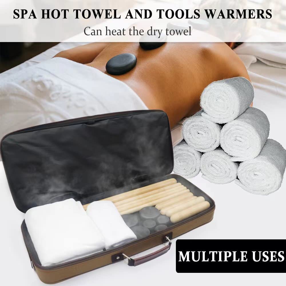 Electric Portable Massage Stone Warmer Kit - Spa & Salon Heating Case for Hot Stone Therapy, Relaxation & Professional Use at Home or Salon