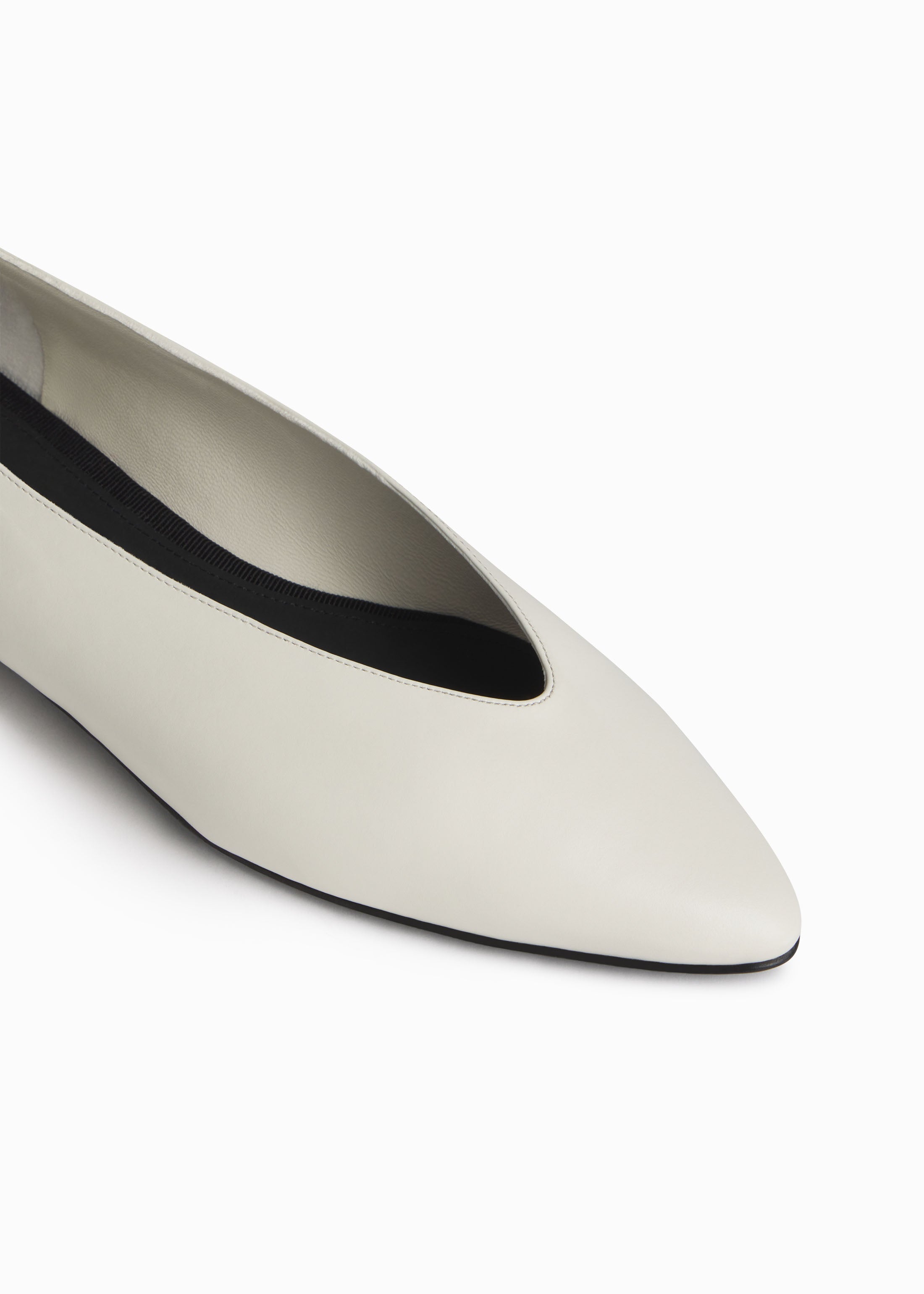 Ivory Pointed Toe Ballerina Flats - Elegant Women's Ballet Shoes for Work, Office & Special Occasions