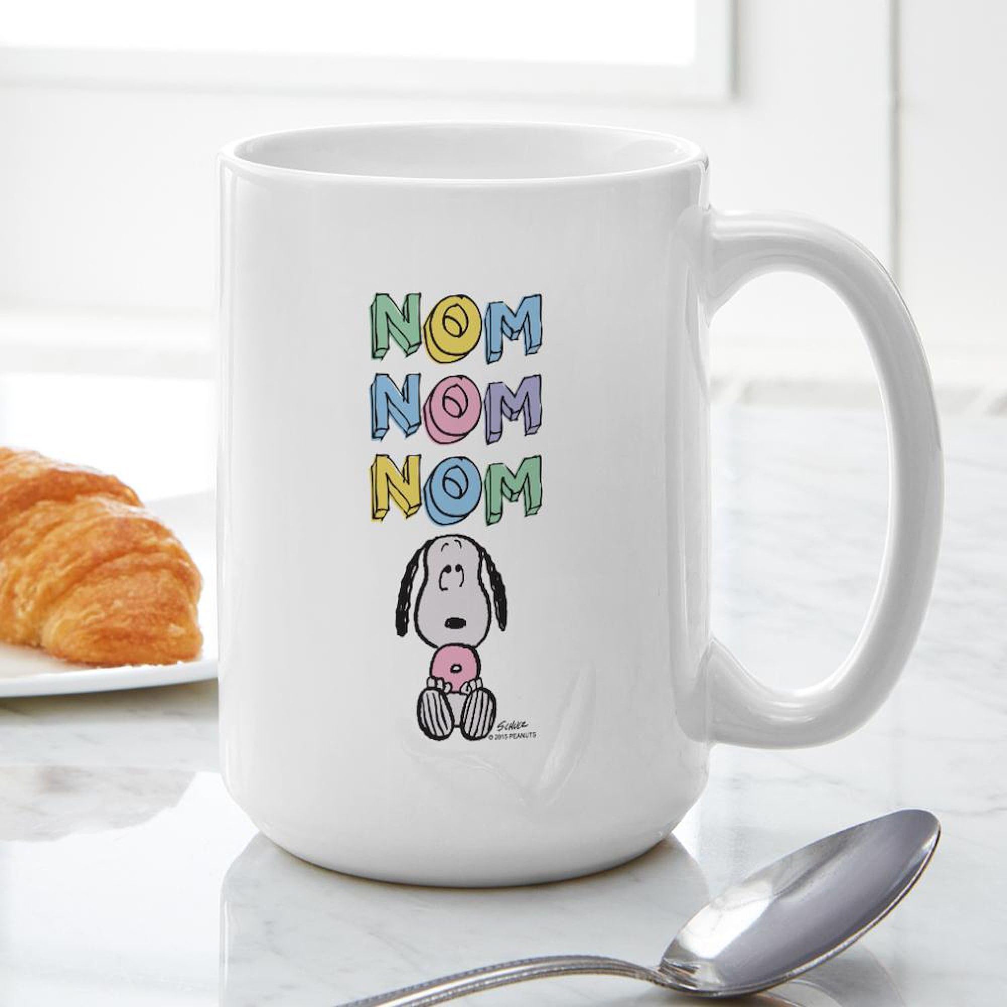 Snoopy Nomnomnom 15 oz Ceramic Coffee Mug (444 ml) - Perfect for Hot & Cold Drinks, Office, Home, and Gifts - CafePress