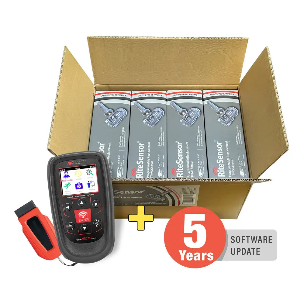 Bartec 120 Rite Sensors RS 2000R TPMS Sensor Bundle with FREE TECH600PRO TPMS Tool - Compatible with Most Vehicles for Tire Pressure Monitoring System Installation & Maintenance