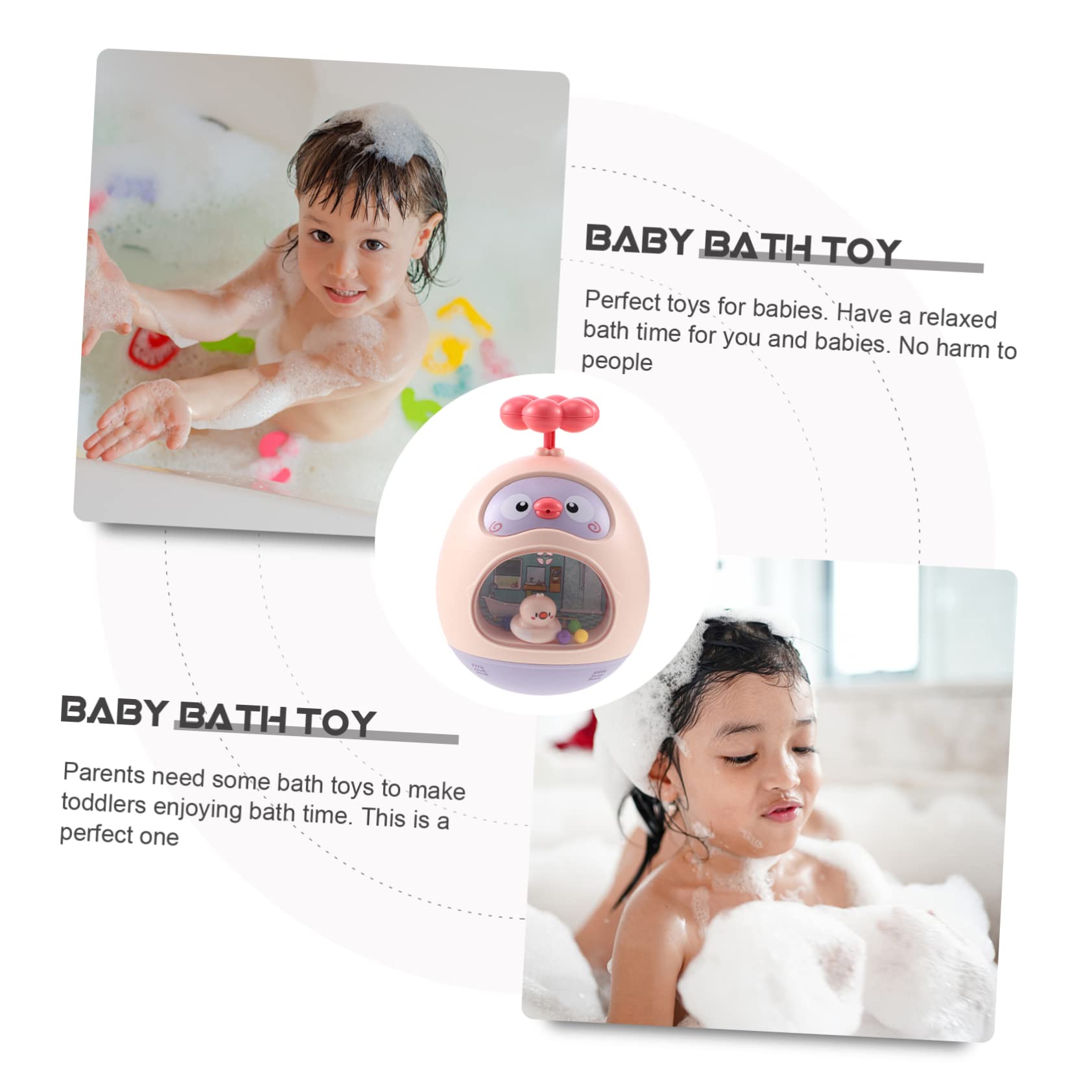 Vaguelly 4-Piece Tumbler Toy Set - Cute Animal Shakers for Kids, Fun Bath & Beach Toys, Pink ABS Plastic - Perfect for Bathtime Play, Pool Parties & Toddler Sensory Development