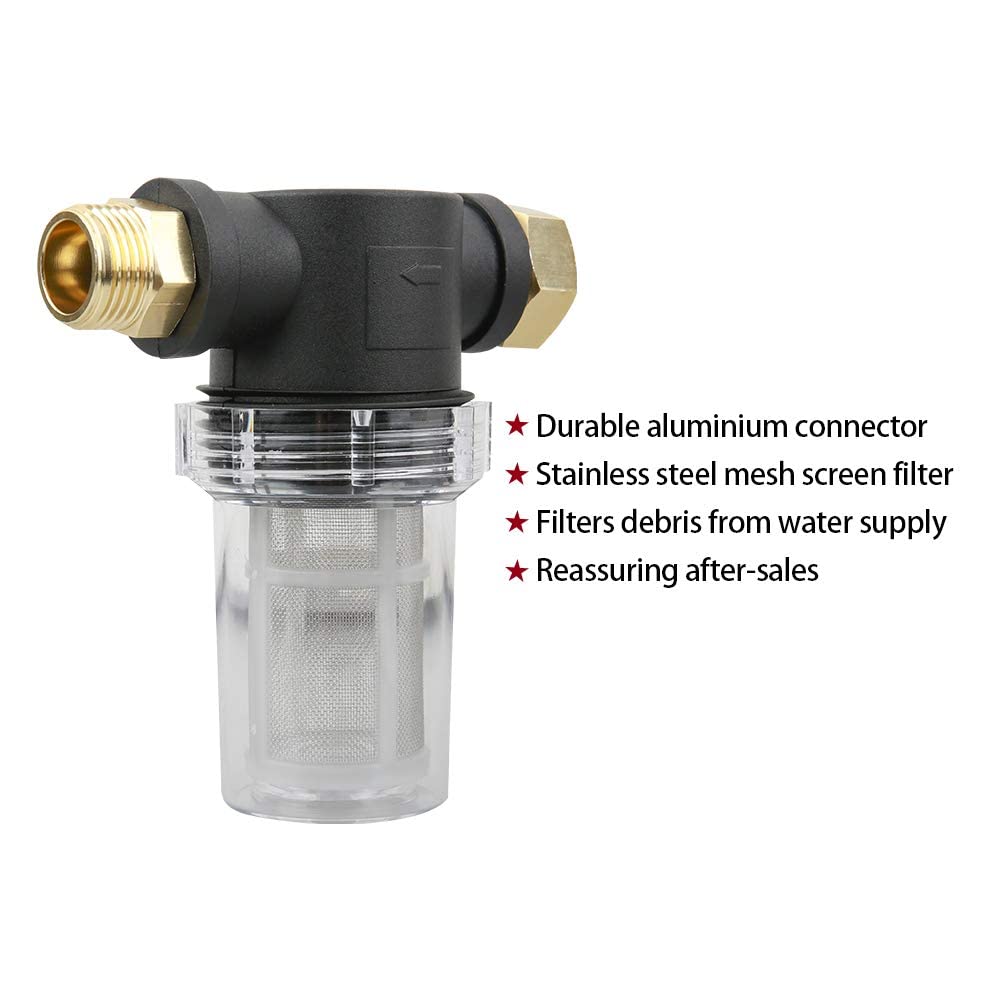 Sooprinse 4000 PSI High Pressure Washer Gun with Quick Connect Nozzles & Garden Hose Filter - Heavy Duty Power Washer Attachment for Driveway, Deck, Patio, and Car Cleaning