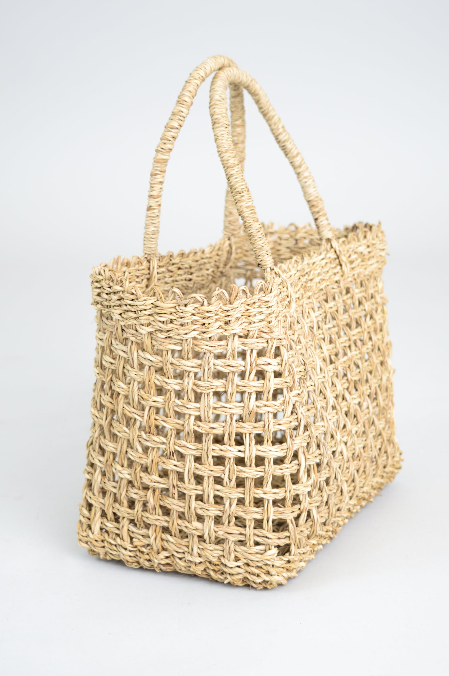 Hand Woven Rattan Storage Basket - Small Cube Wicker Organizer for Bathroom, Bedroom, or Nursery Decor