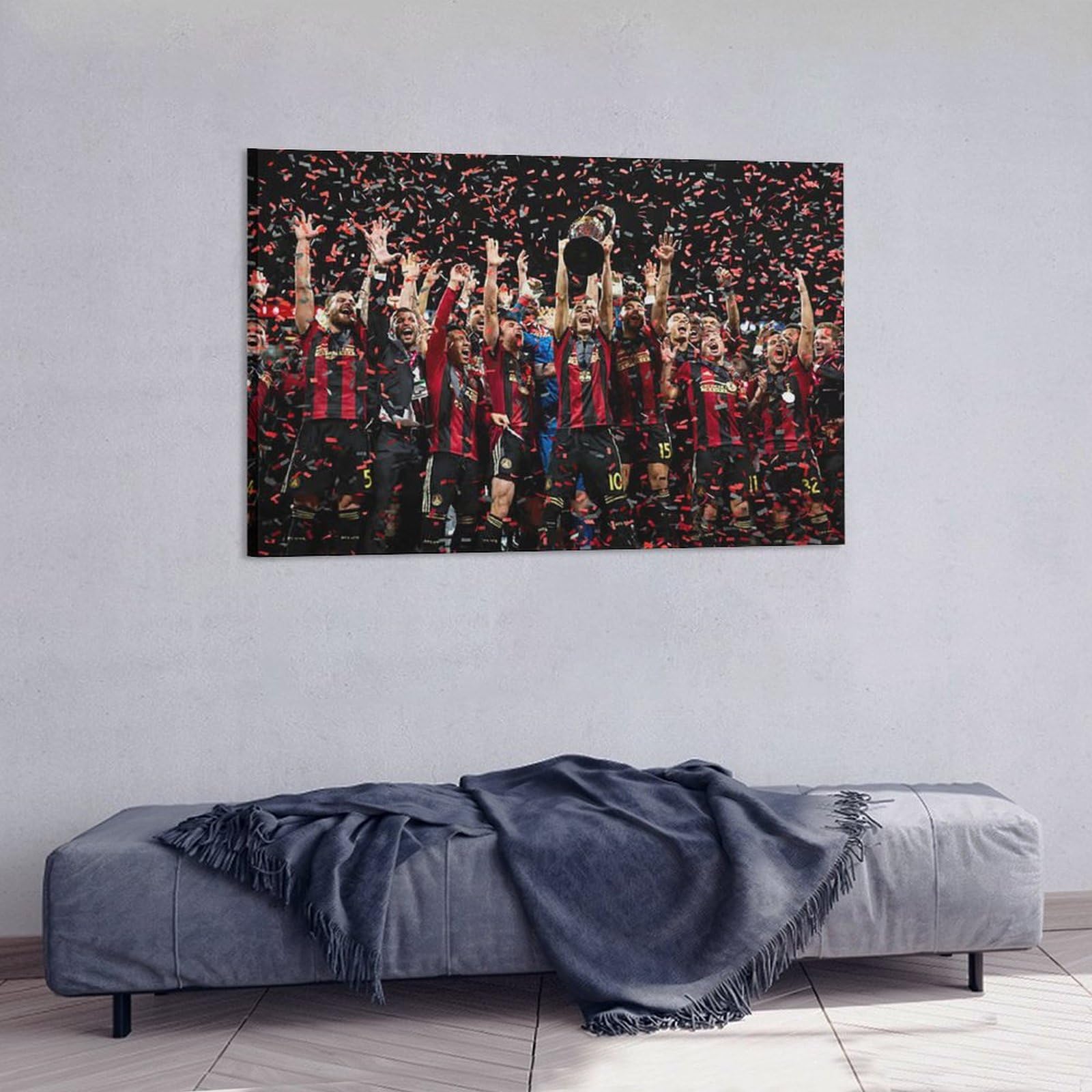 Atlanta United 2018 MLS Cup Championship Poster - 24x36 Inch (60x90cm) Canvas Wall Art Print for Sports Fans, Home & Office Decor, Bedroom Aesthetics, Man Cave & Game Room Decorations - Perfect Soccer Gift for Fans