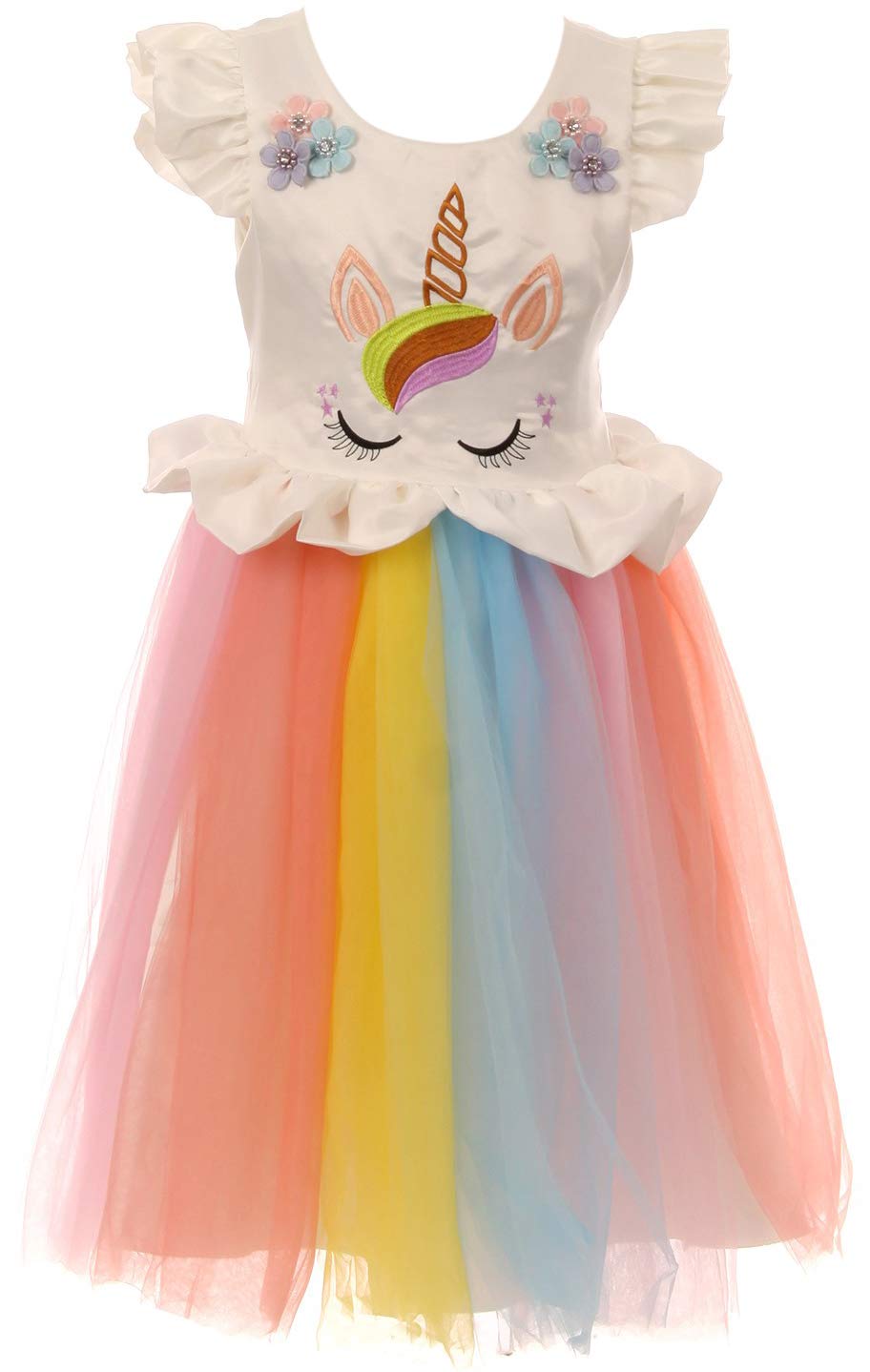 BluNight Collection Girls' Short Sleeve Floral Party Dress - Easter, Birthday & Flower Girl Occasions | Perfect for Spring Celebrations & Special Events