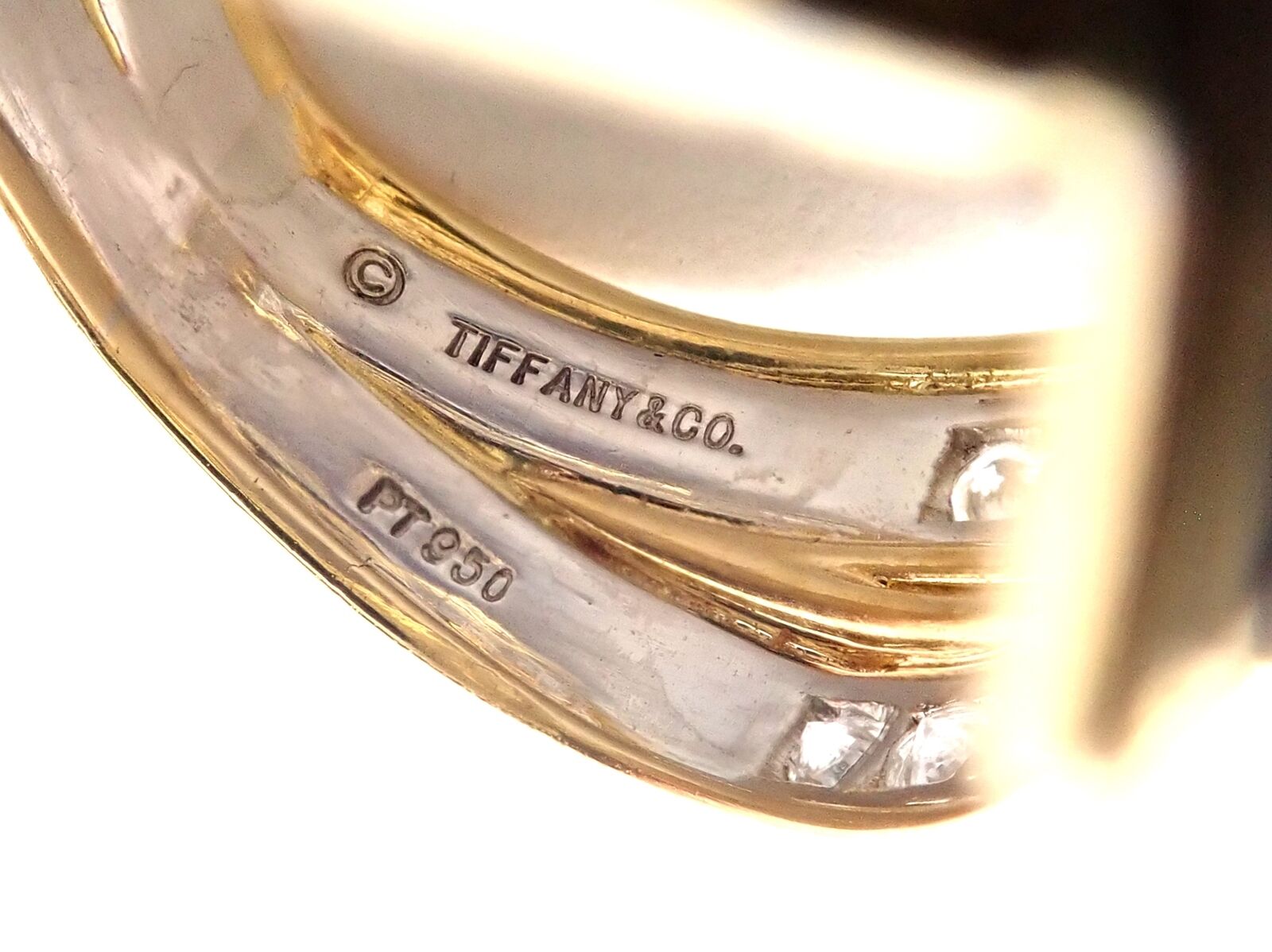 Authentic Tiffany & Co Platinum Diamond Ribbon Box Ring - Genuine Luxury Jewelry for Women, Perfect for Engagement, Anniversary & Special Occasions