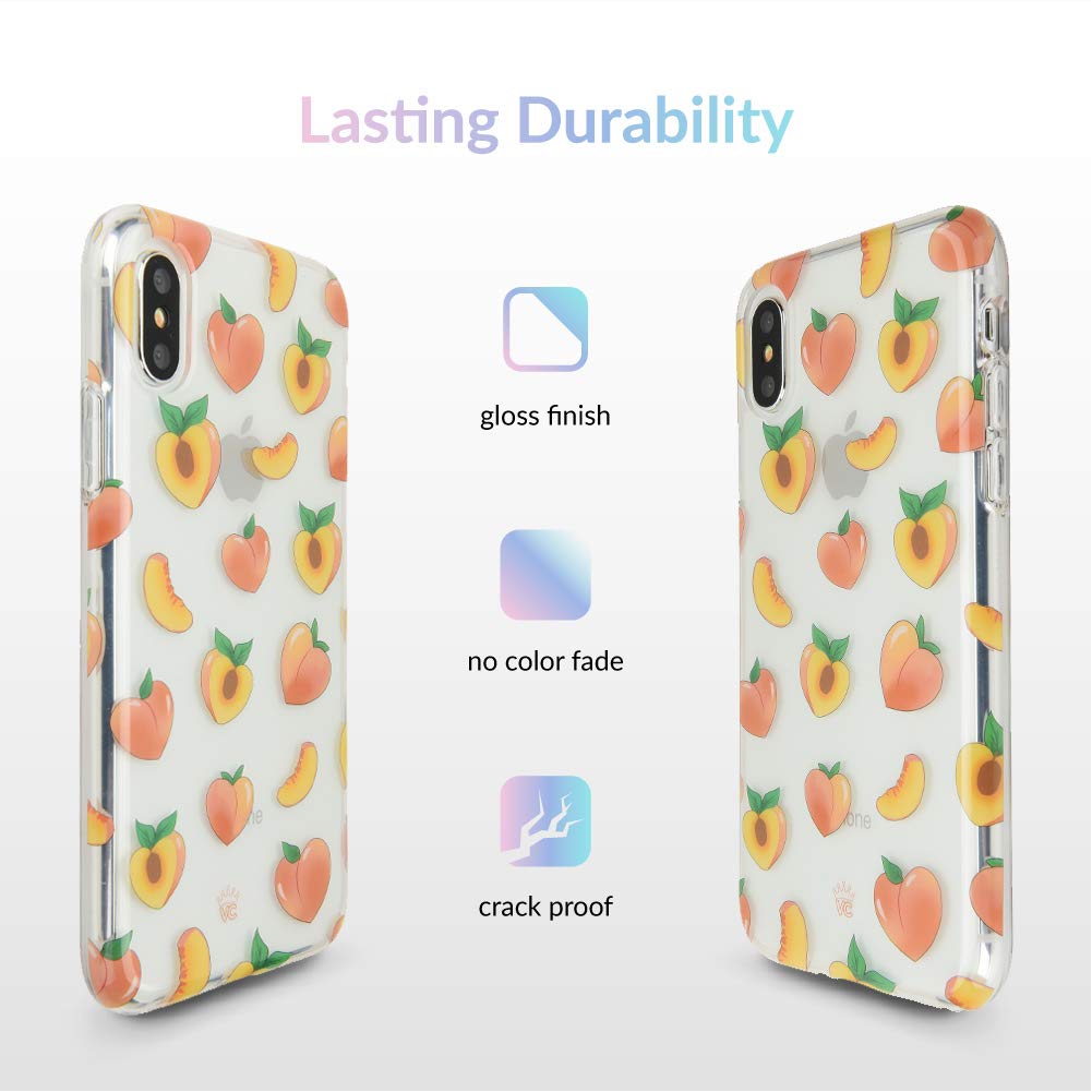 VELVET CAVIAR iPhone Xs & iPhone X Clear Protective Case - Peach Orange Cute Phone Cover for Women & Girls | Slim Shockproof Design for Daily Use, Work & Travel