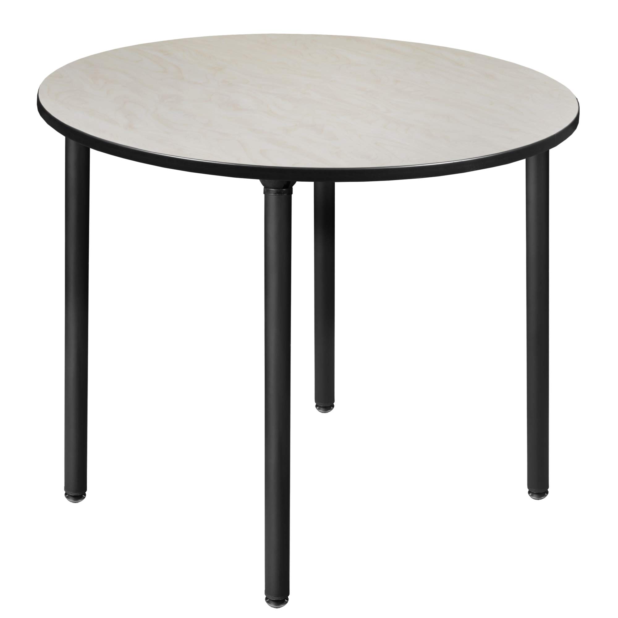 Regency Round Folding Breakroom Dining Table - 36 Inch Medium Size Maple & Black Finish - Perfect for Office Cafeterias, School Lunchrooms & Small Space Dining Areas
