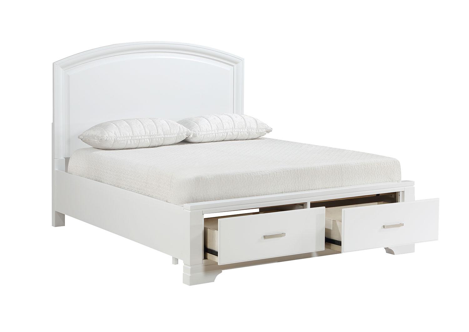 Stylish Arista 6-Piece Full Storage Bedroom Set in White - Perfect for Small Spaces & Modern Bedroom Decor