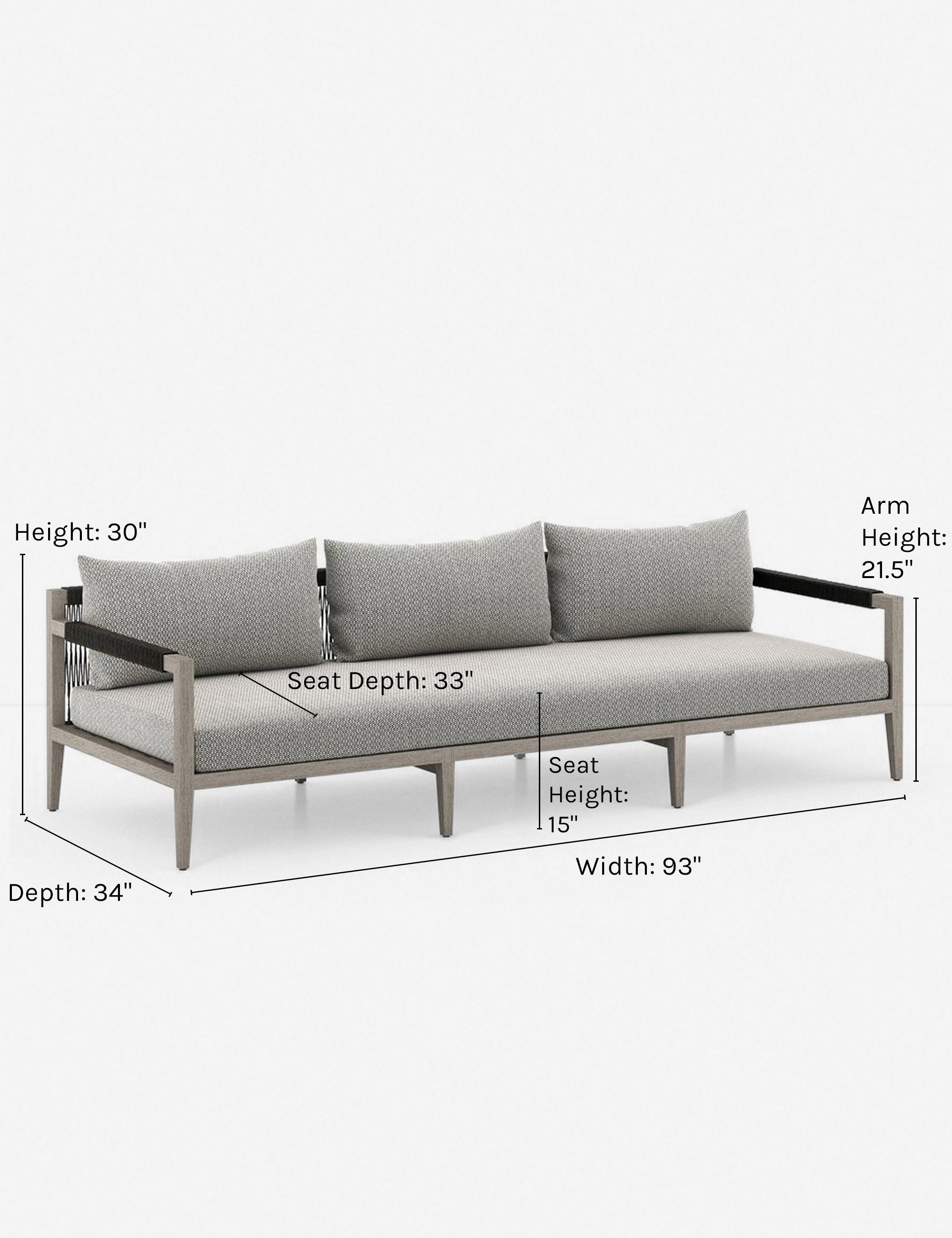 Cadenza Indoor Outdoor Sofa - Waterproof & Weather-Resistant Patio Furniture for Living Room, Garden, and Backyard Relaxation