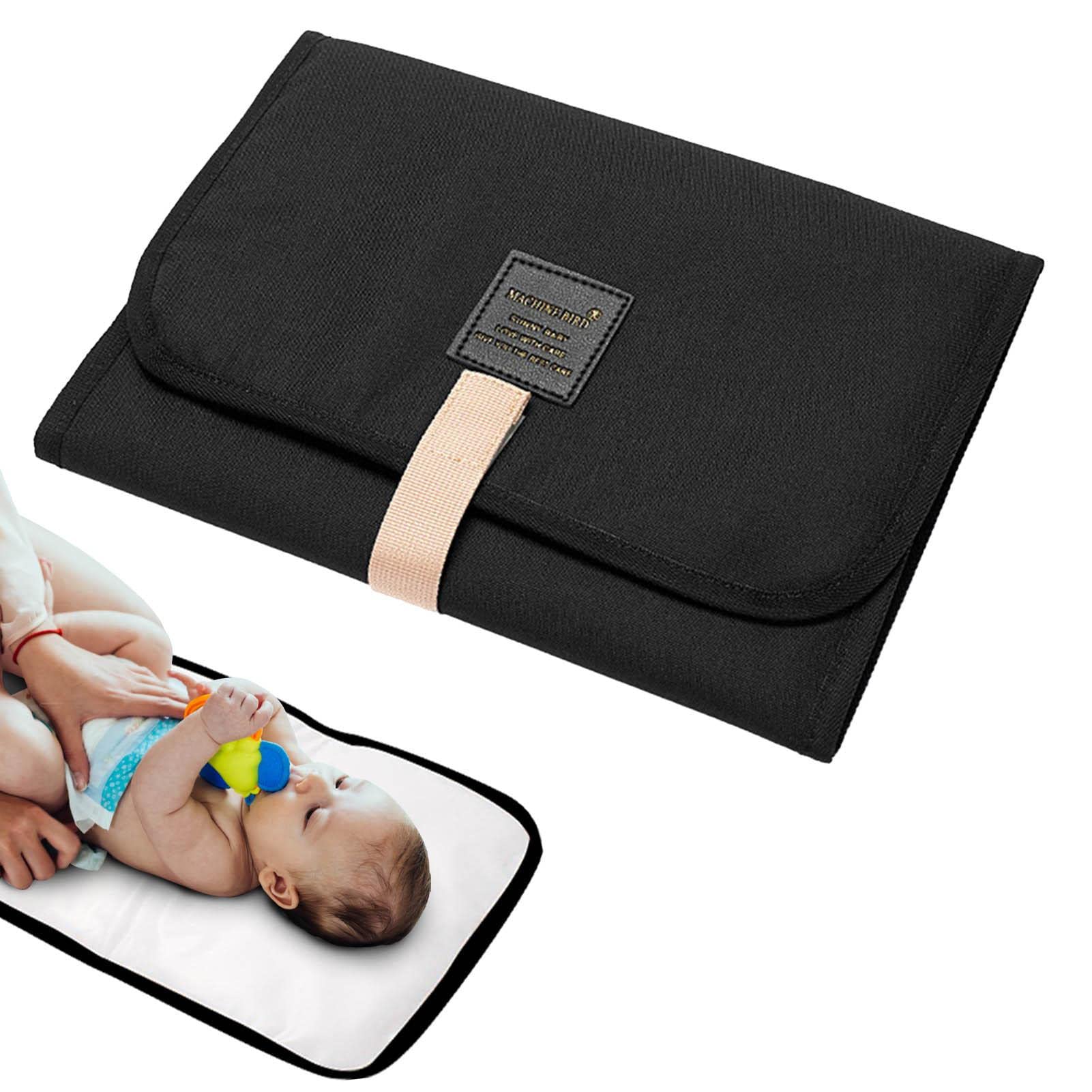 Foldable Waterproof Changing Pad - Portable Diaper Mat for Travel & On-the-Go, Soft Comfortable Baby Changing Station with Stickers, Perfect for Diaper Bags, Car Seats, Strollers & Outdoor Adventures