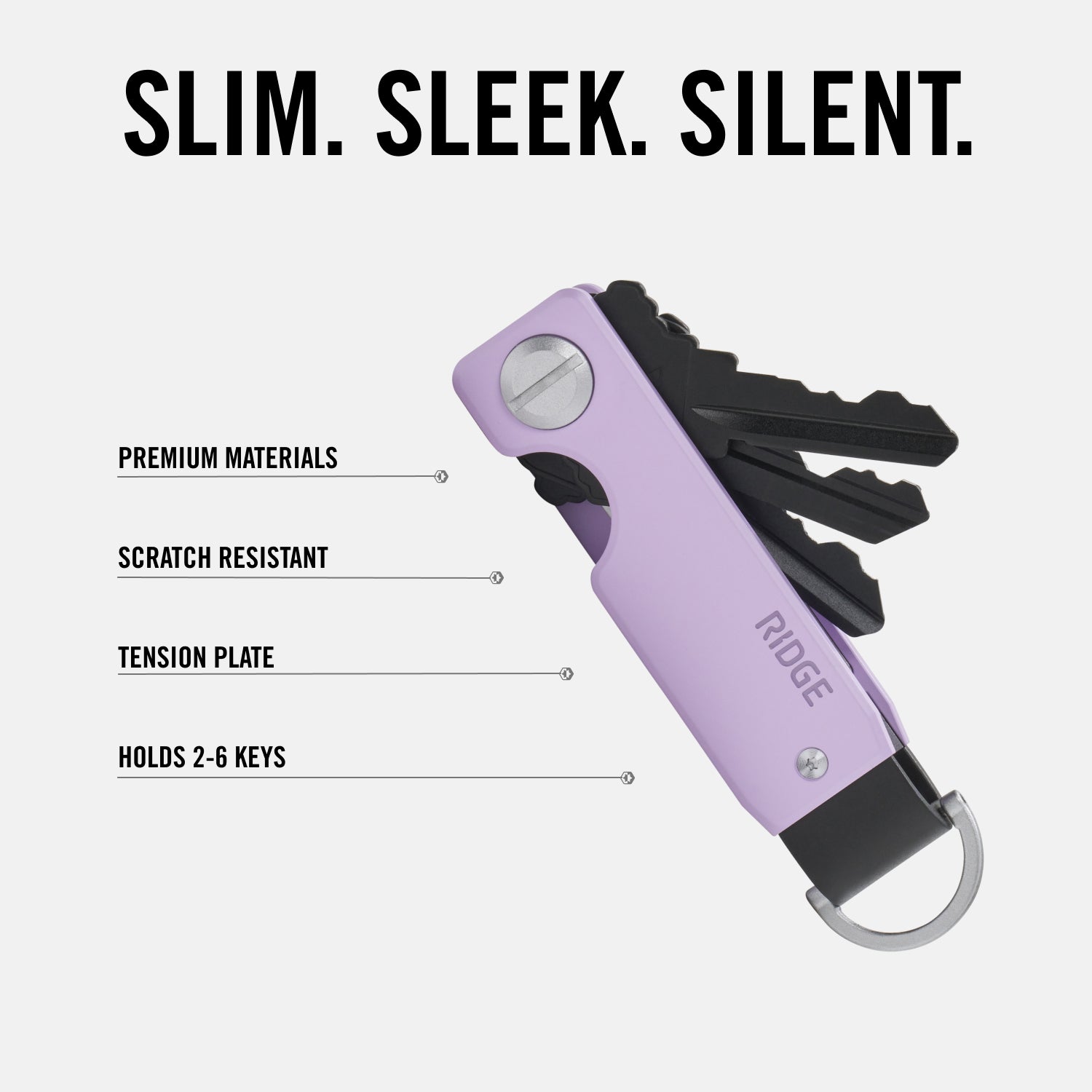 Ridge KeyCase Pink Lemonade - Slim RFID Blocking Key Holder for Home, Office & Travel - Secure & Stylish Key Organizer