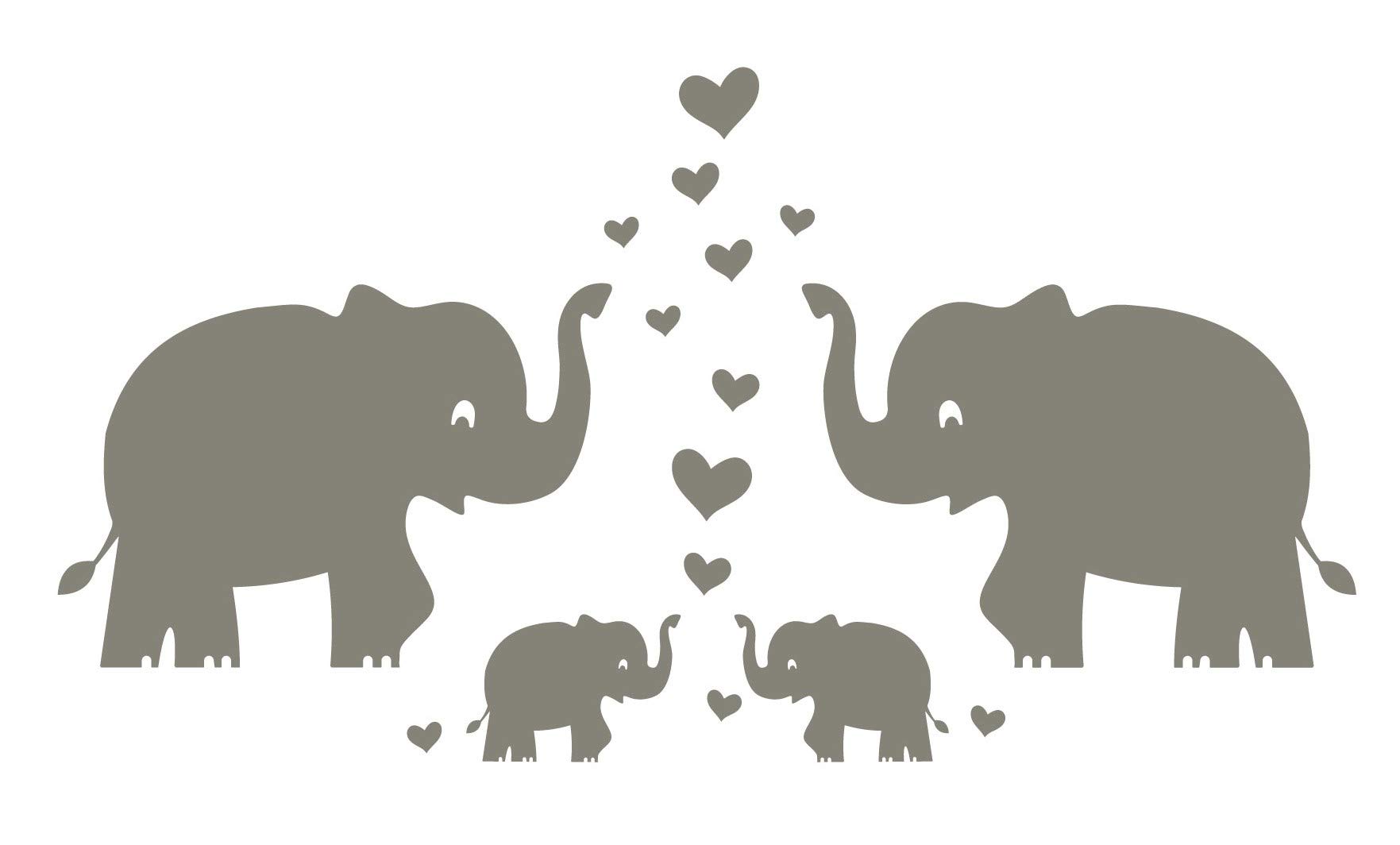 Cute Elephant Wall Decals for Nursery & Kids Room Decor (Grey) - Perfect for Baby's First Room