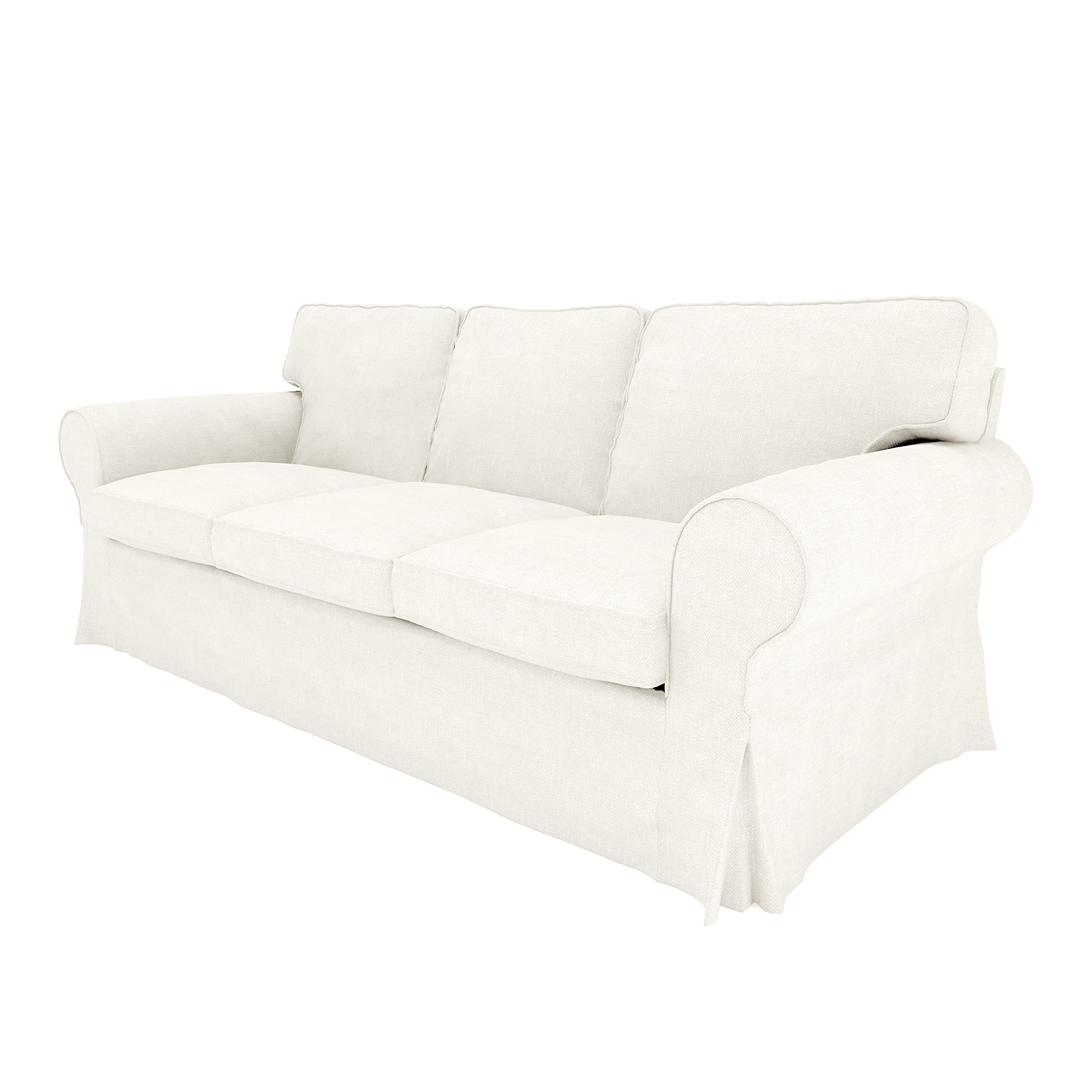 BACoverZone EKTORP 3-Seat Sofa Slipcover - Compatible with IKEA Ektorp Couch, Durable Stretchable Furniture Protector for Pets, Kids & Everyday Use - Perfect for Living Room, Family Room & Home Decor (3-Seat, KT-1)