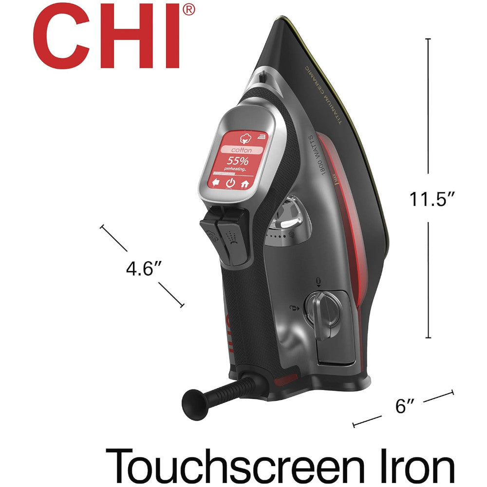 CHI 13103 Titanium Ceramic Soleplate Steam Iron for Clothes - Fast Heating, Anti-Scratch, Professional Garment Care (Blemished Packaging with Full Warranty) - Perfect for Home, Travel & Office Use