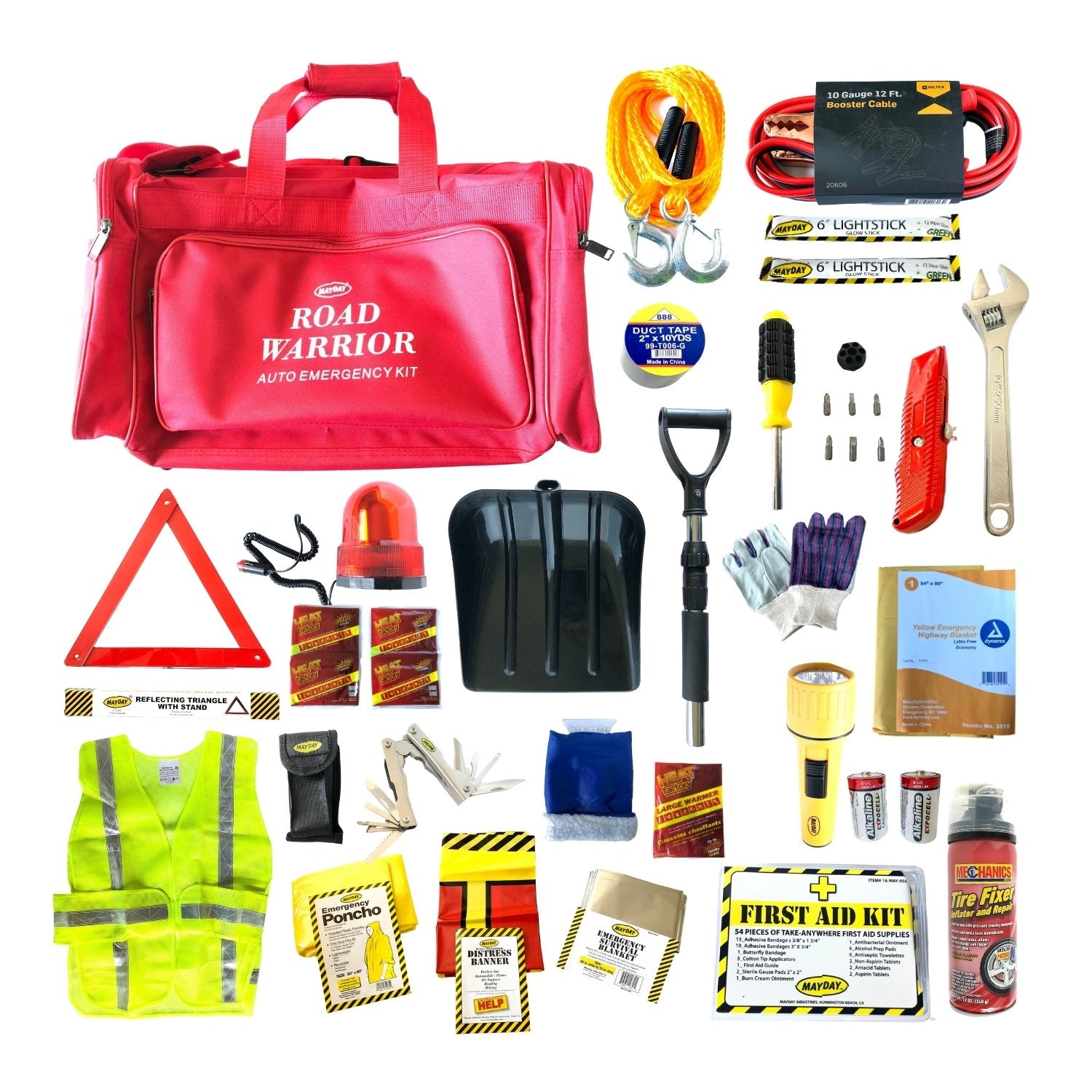 Premium Road Warrior Vehicle Emergency Kit - Essential Car Survival Gear for Road Trips, Camping & Outdoor Adventures