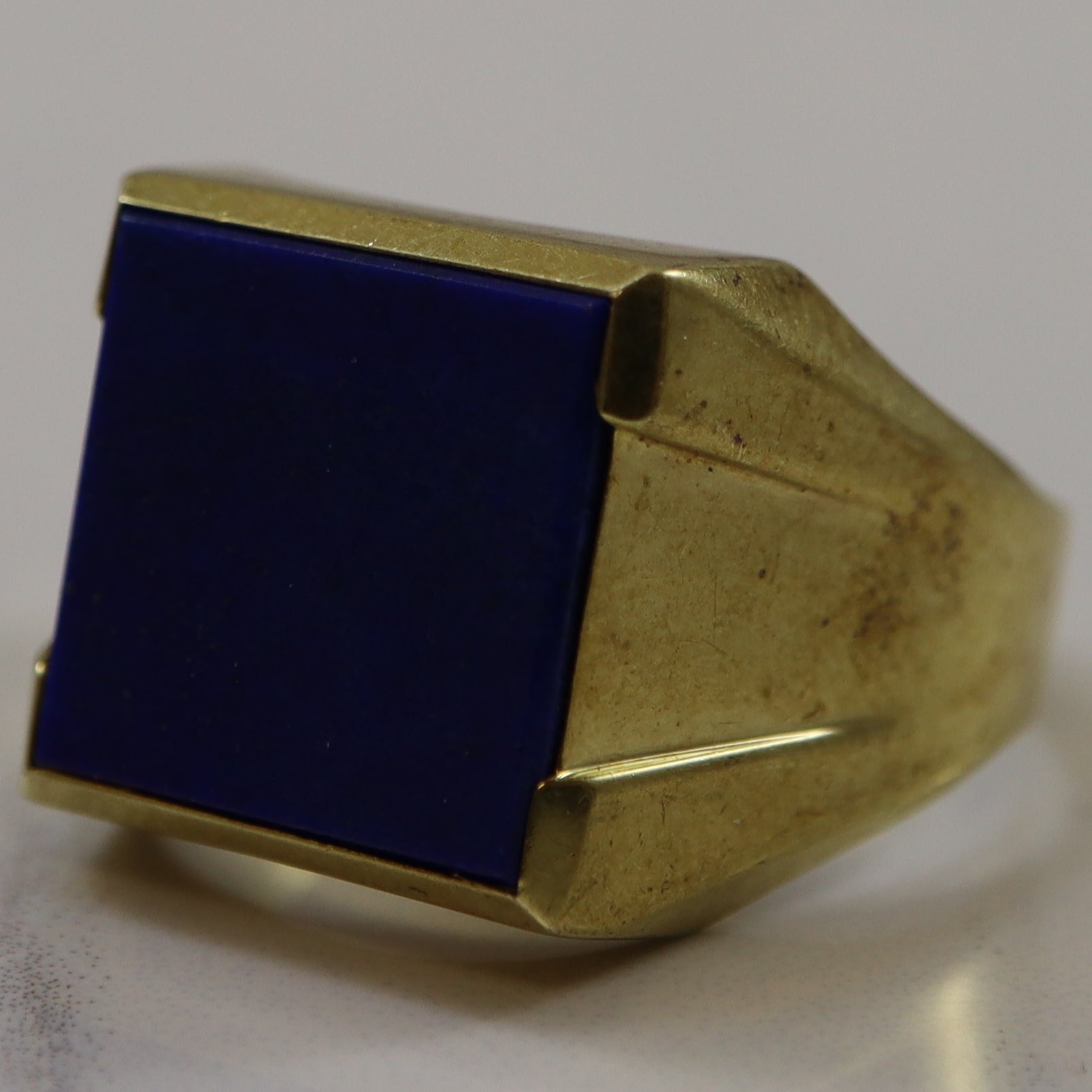 Lapis Lazuli Square Signet Ring - 5.40ct Genuine Stone - Size 11.5 - Handmade Jewelry for Men & Women - Perfect for Gifts, Weddings & Special Occasions