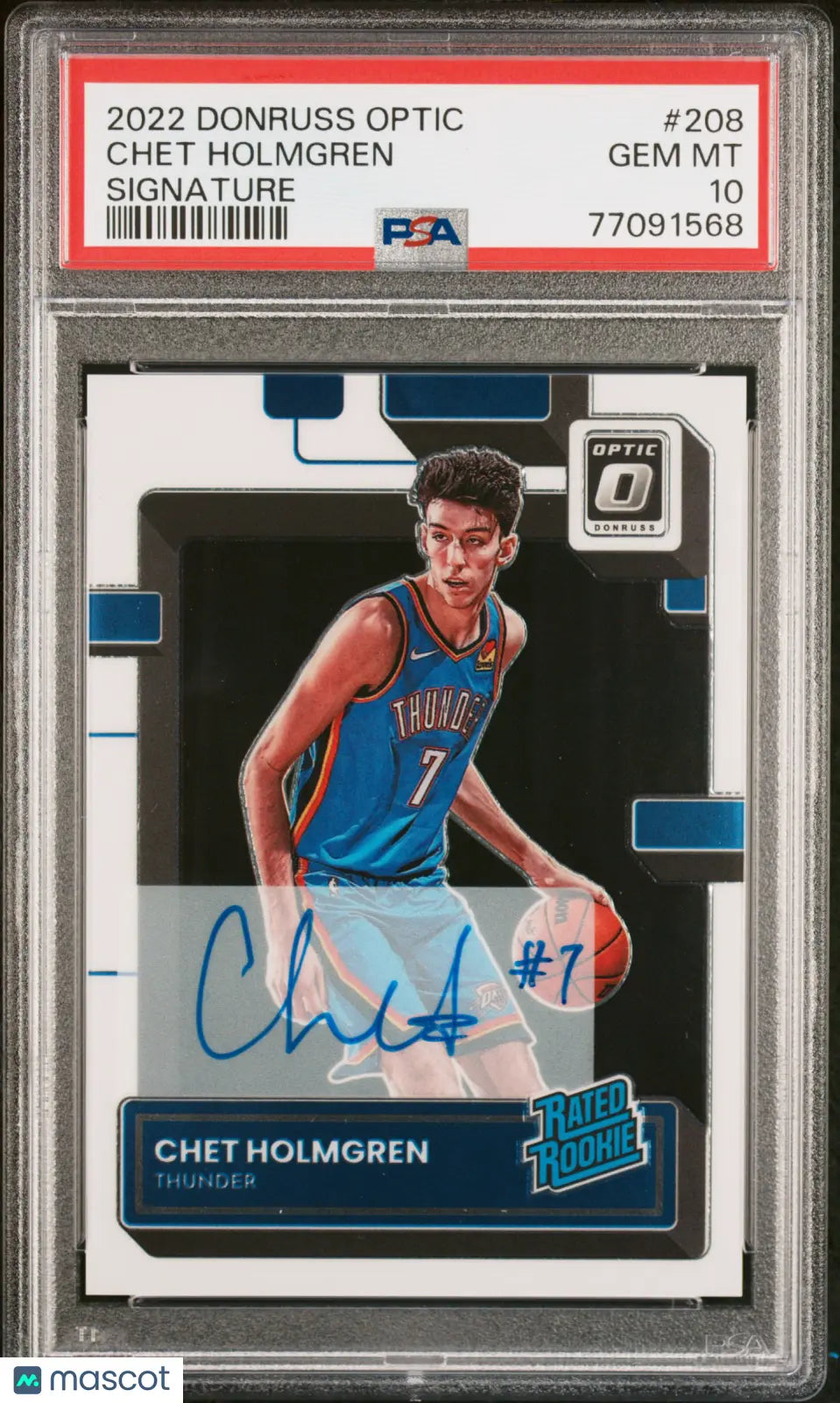 2022 Panini Donruss Optic Rated Rookie Auto Chet Holmgren PSA 10 Graded Basketball Card - Perfect for Collectors, Sports Memorabilia Enthusiasts and NBA Fans